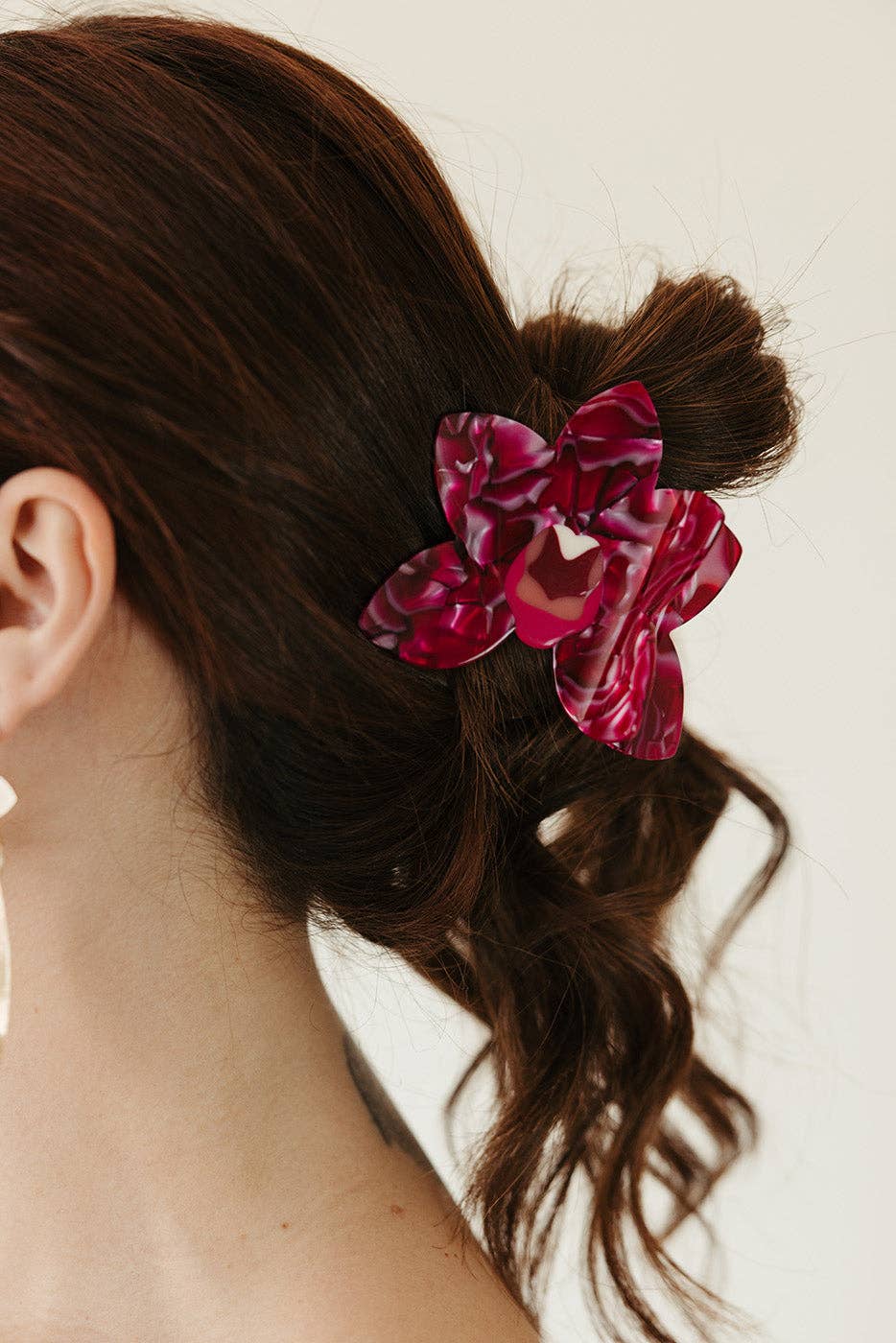 Orchid Hair-Claw in Fuscia | Big