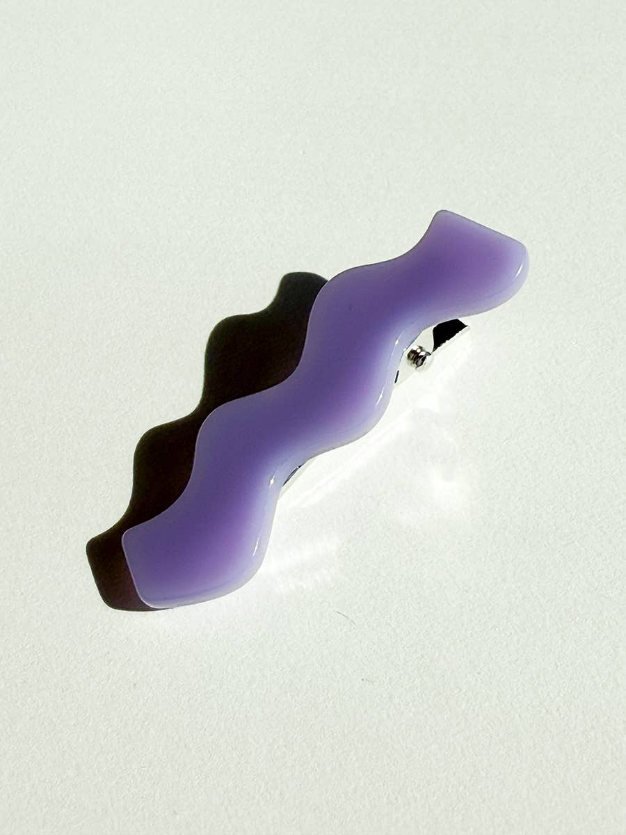 Squiggle Hair Clip: Purple