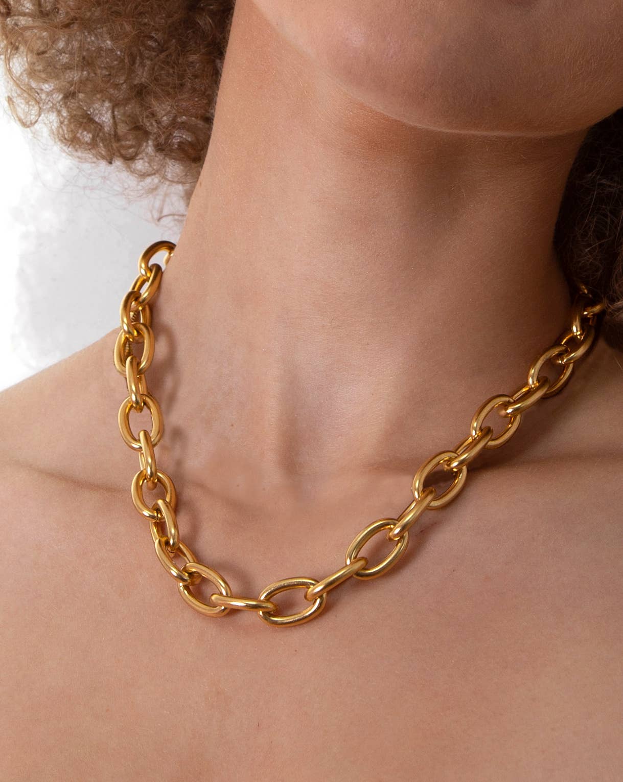 Curb Chain Necklace | Gold