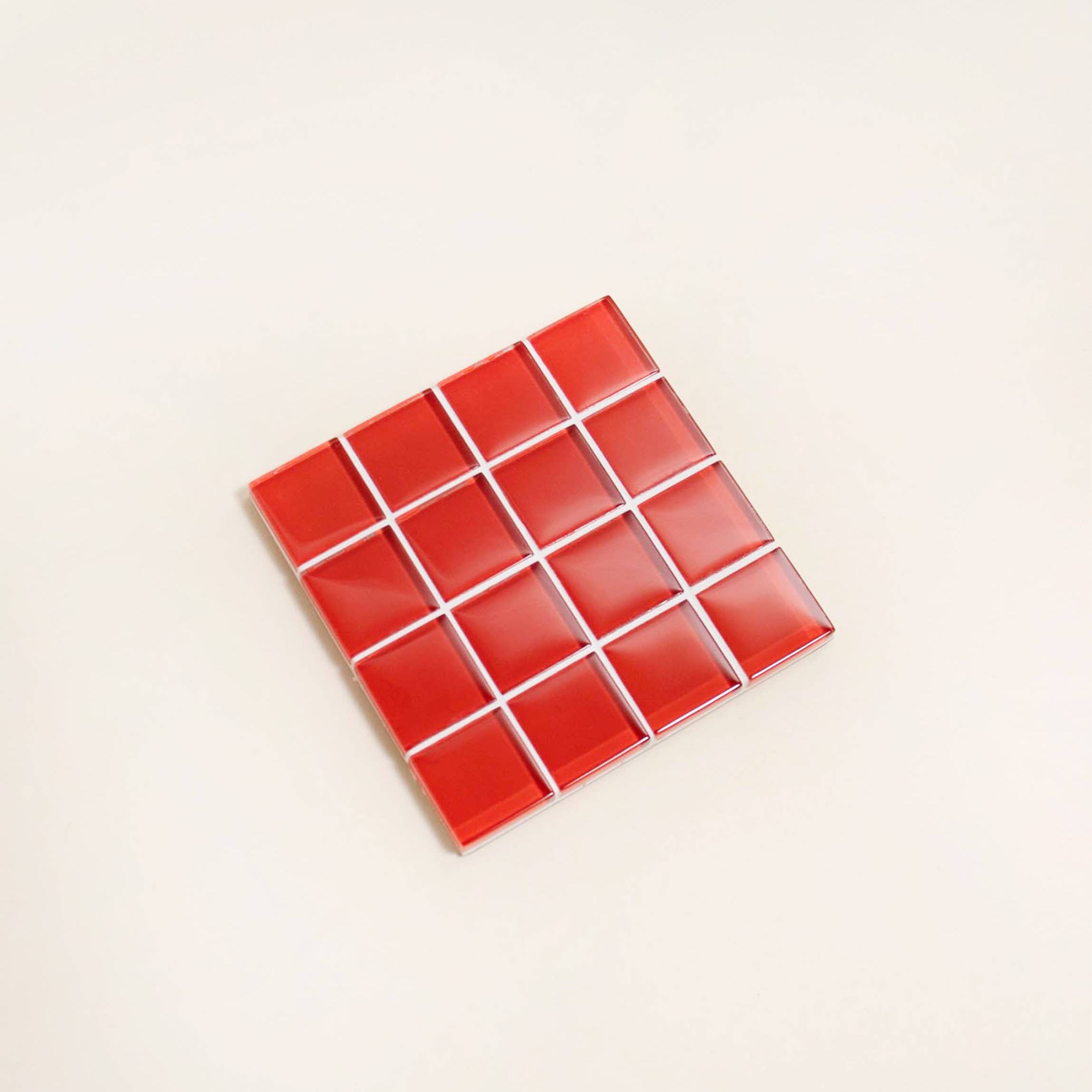 Glass Tile Coaster | It's Apple Red