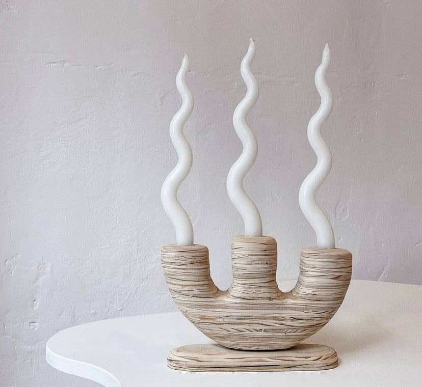 Mini Ripple Taper Candle