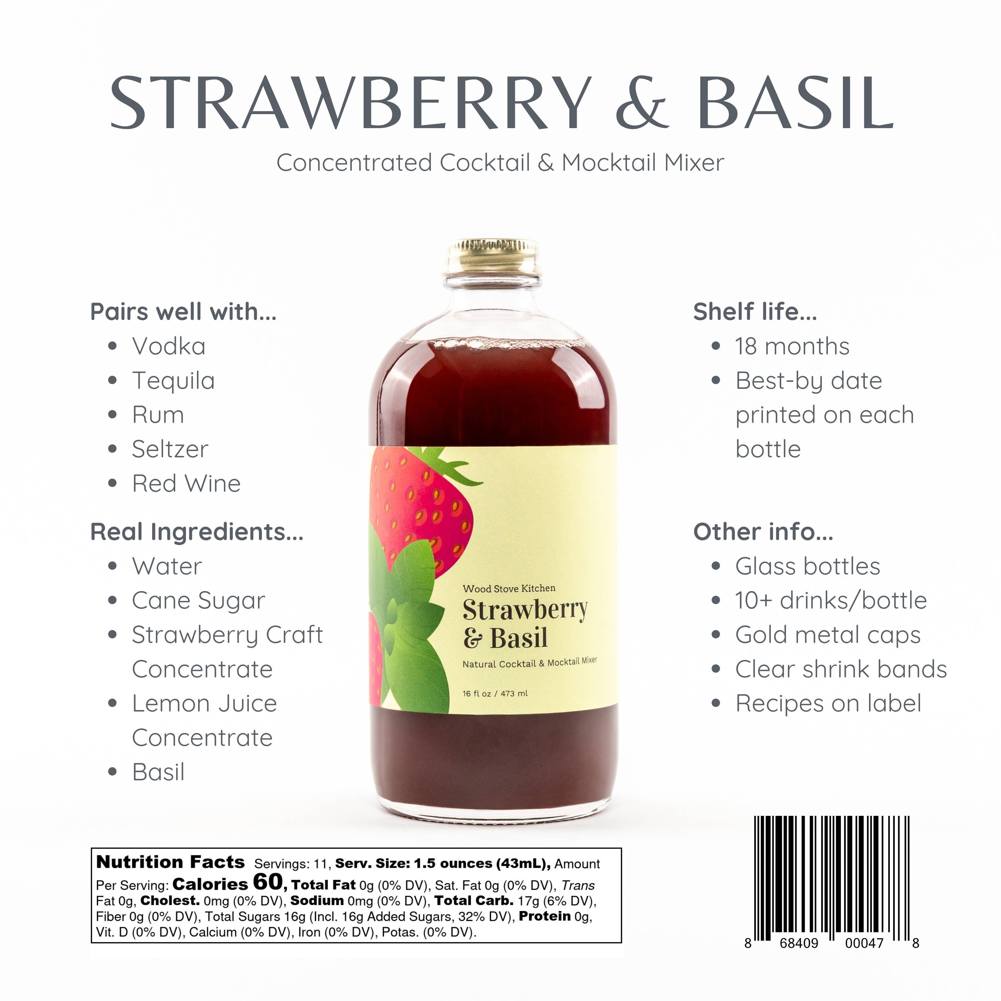 Strawberry & Basil Cocktail and Mocktail Mixer
