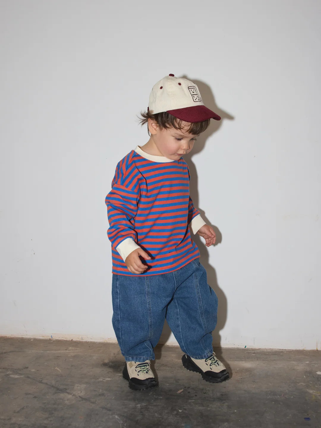 Kid's Stripe Longsleeve | Blue + Red