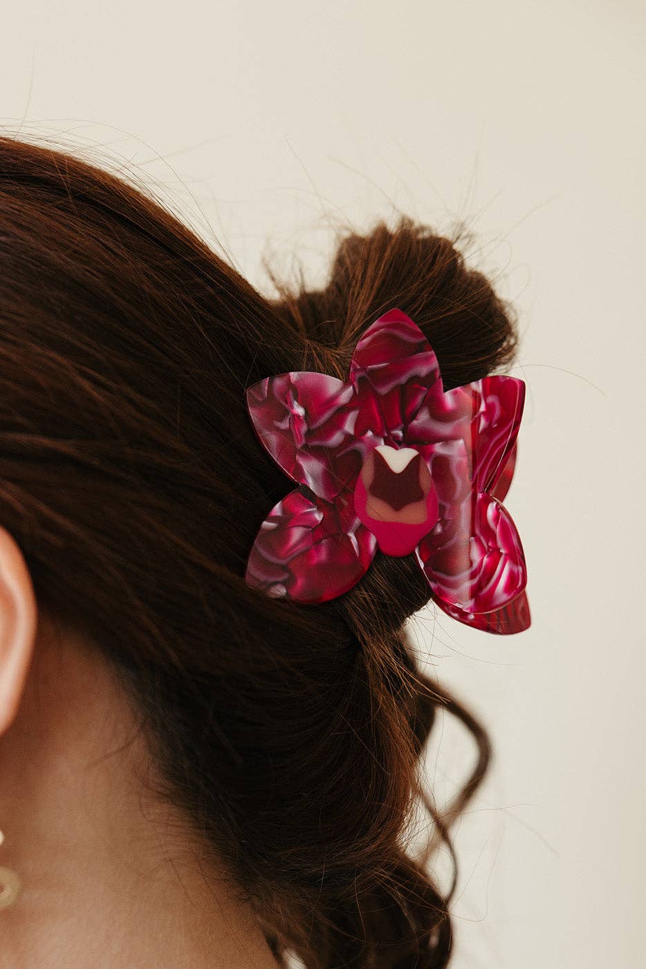 Orchid Hair-Claw in Fuscia | Big