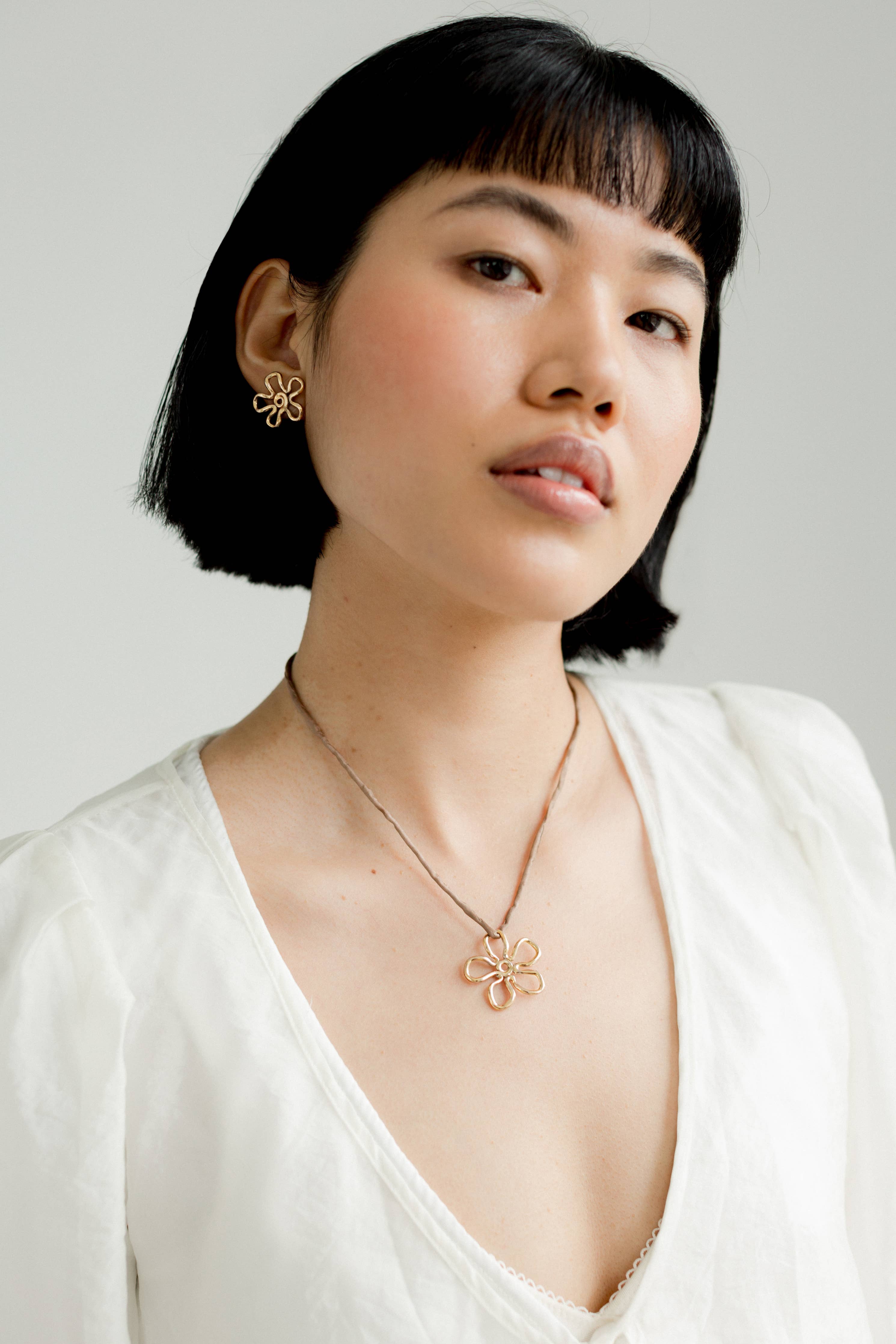 Flora Studs: Sterling Silver