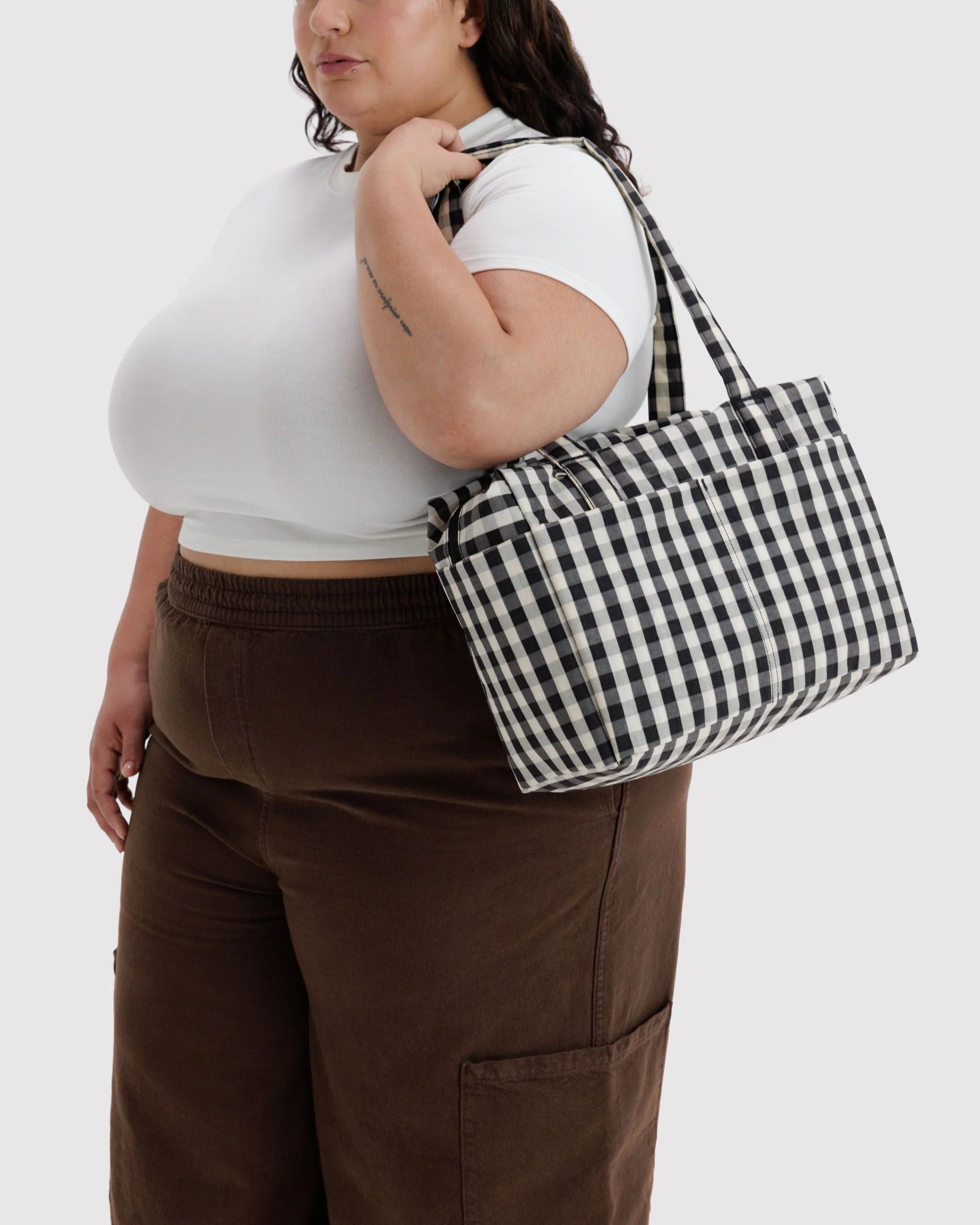 Everyday Cloud Bag | Black And Cream Gingham