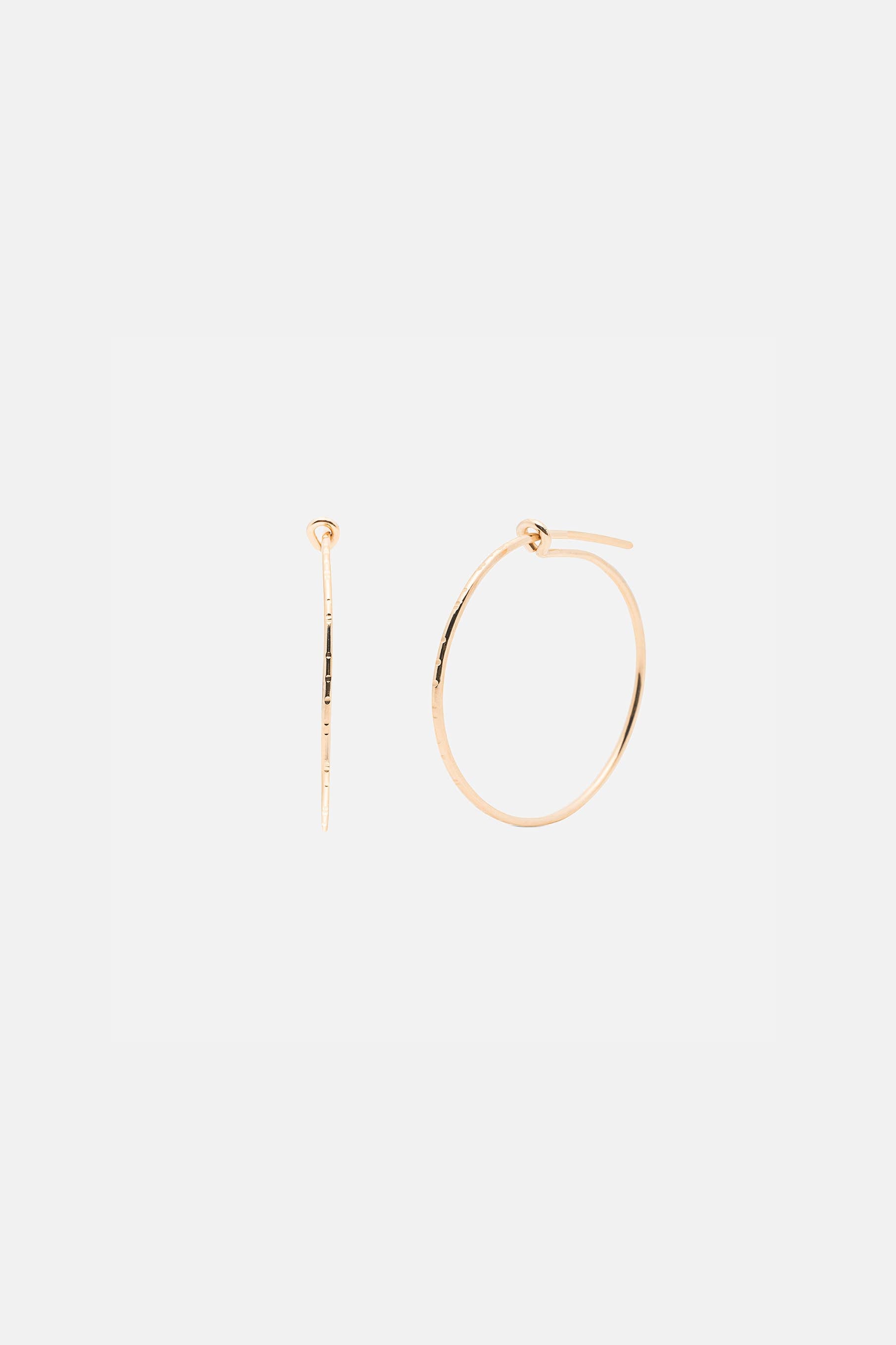 Pull-Me-Through Small Hoops: Yellow Gold Fill 14K