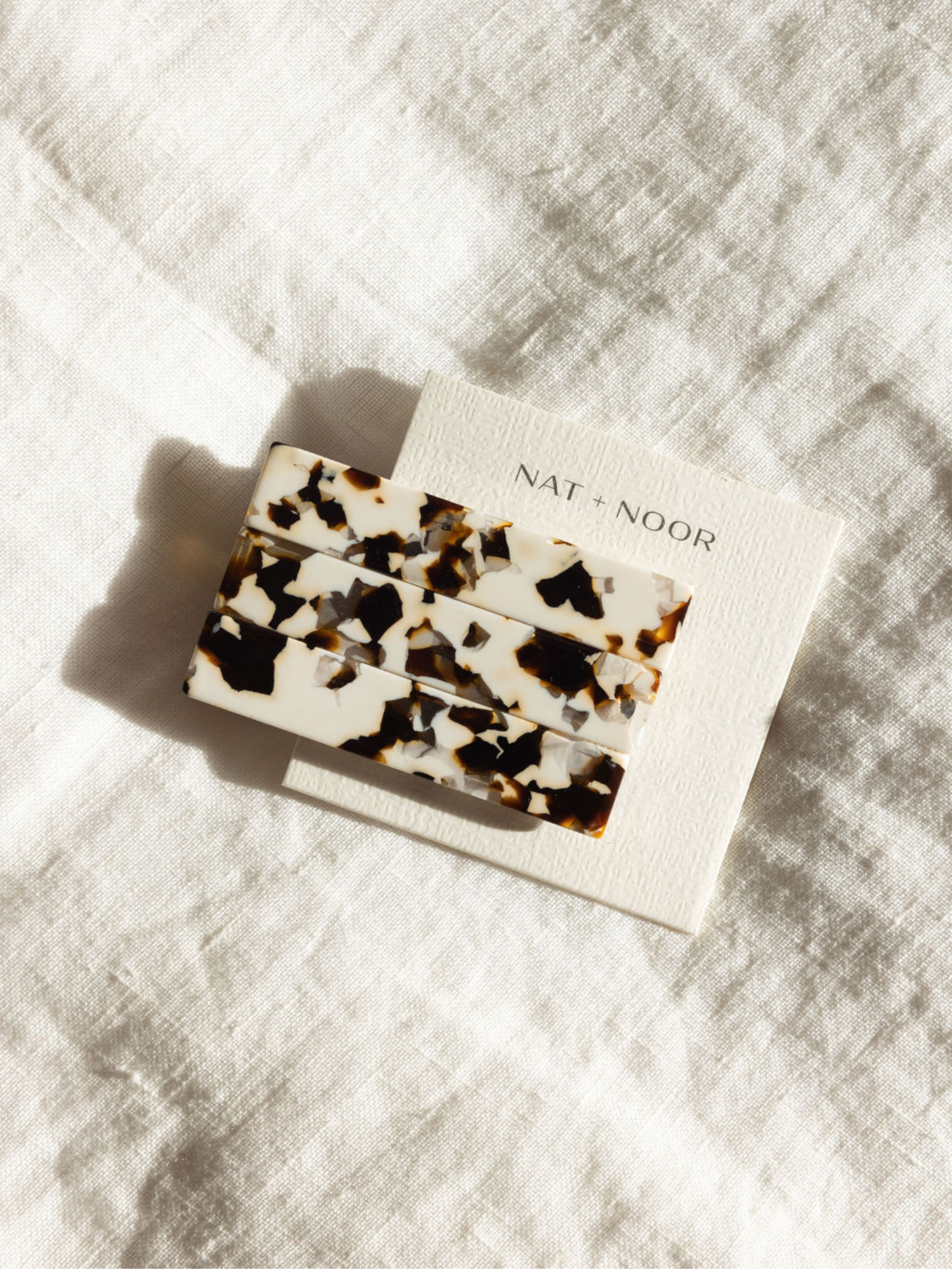 Flora Hair Clips, Black + White