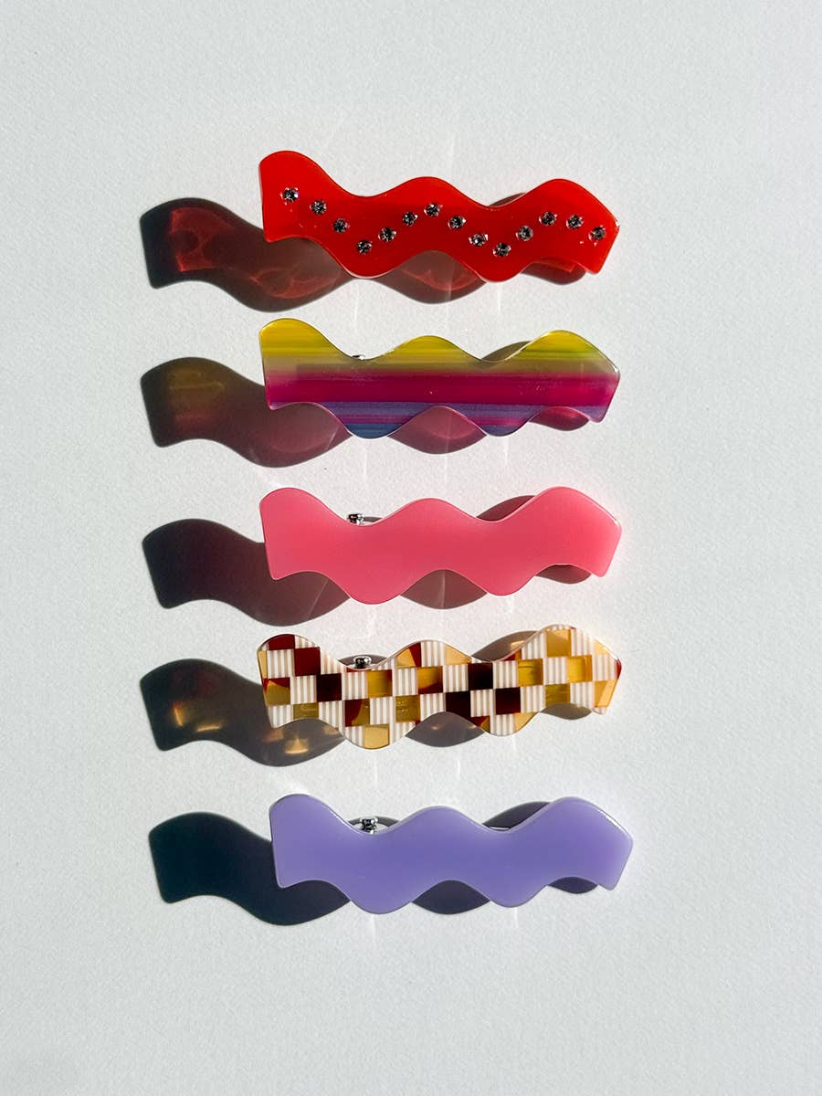 Squiggle Hair Clip: Purple