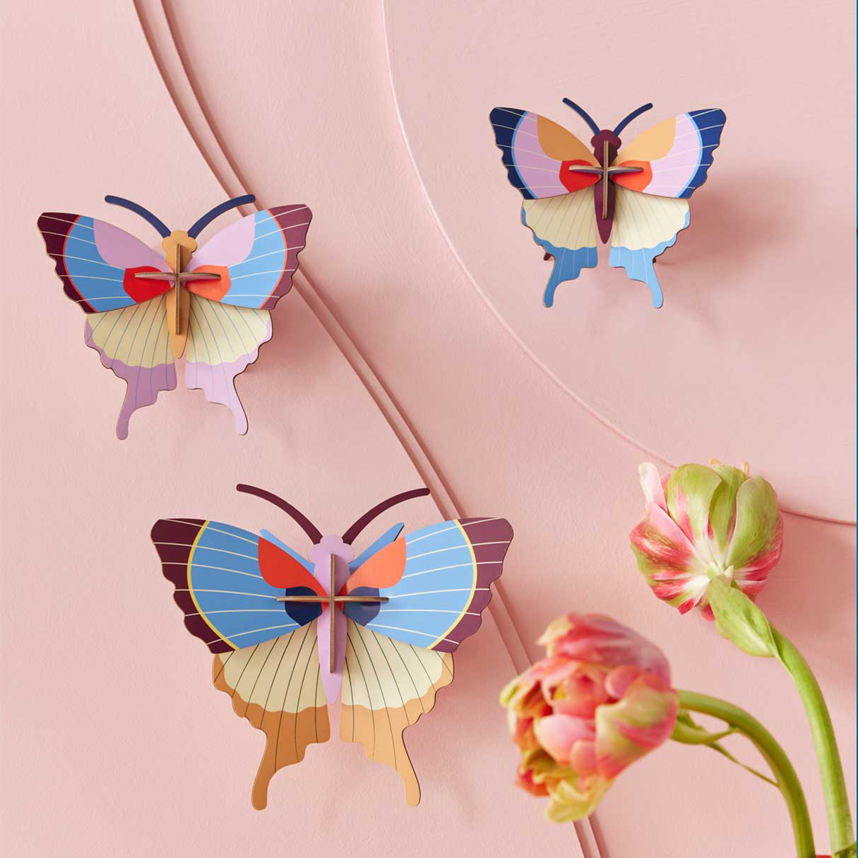 3D Wall Art | Plum Fringe Butterflies | Set of 3