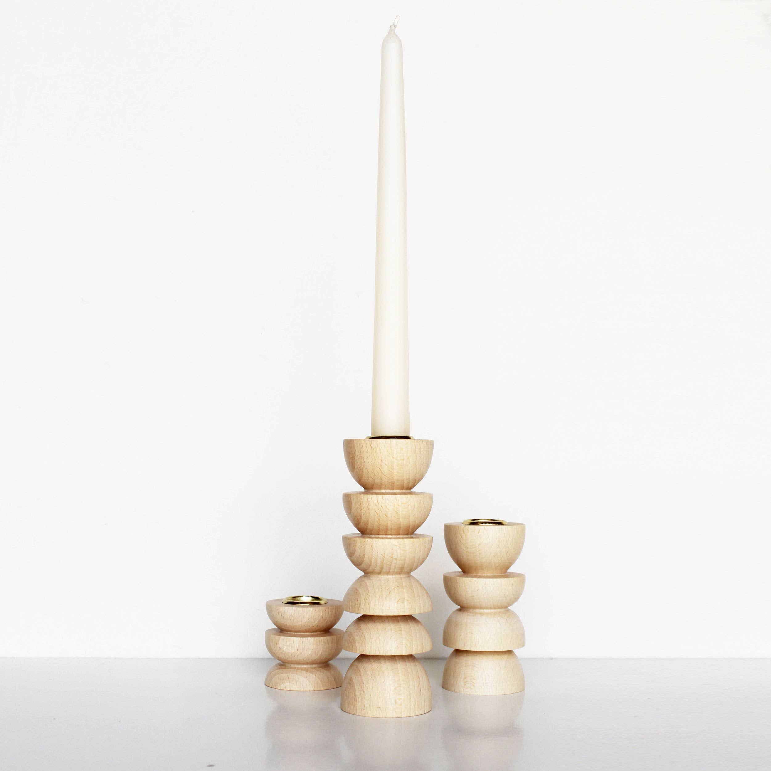 Wooden Candle Holder - Tall Nº 4