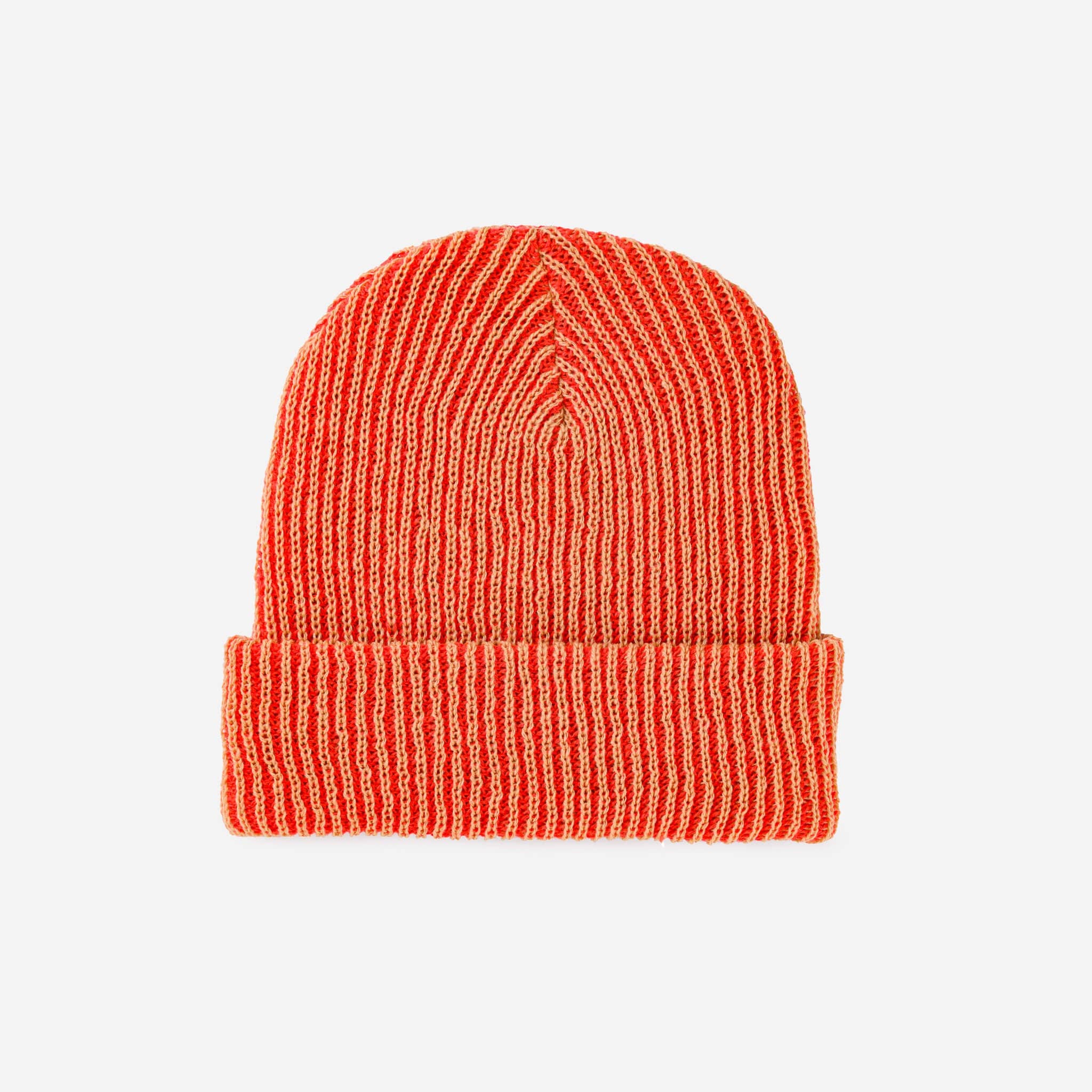 Simple Rib Knit Beanie | Camel Poppy