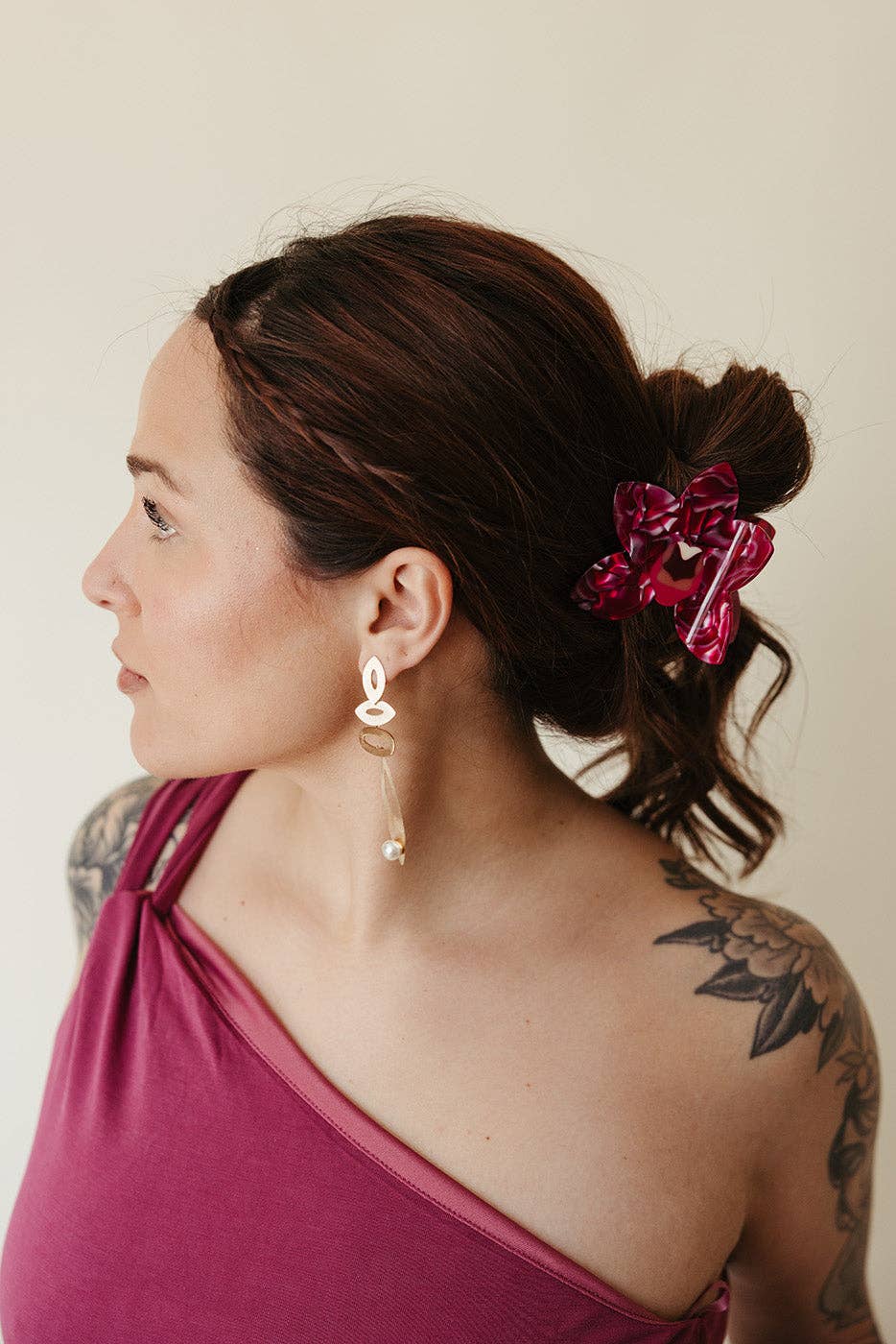 Orchid Hair-Claw in Fuscia | Big