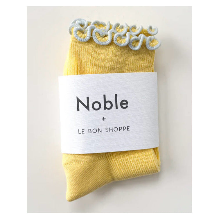 The Petite Ruffled Modal Socks | Butter & Baby Blue