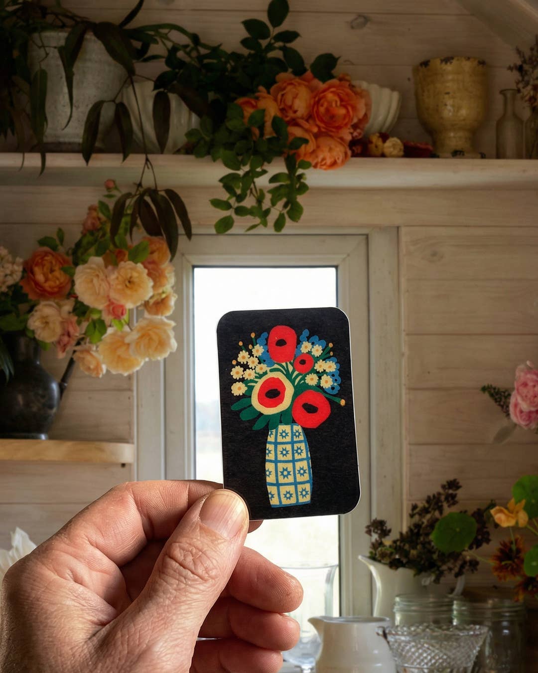 Sticker - Folk Flower Vase