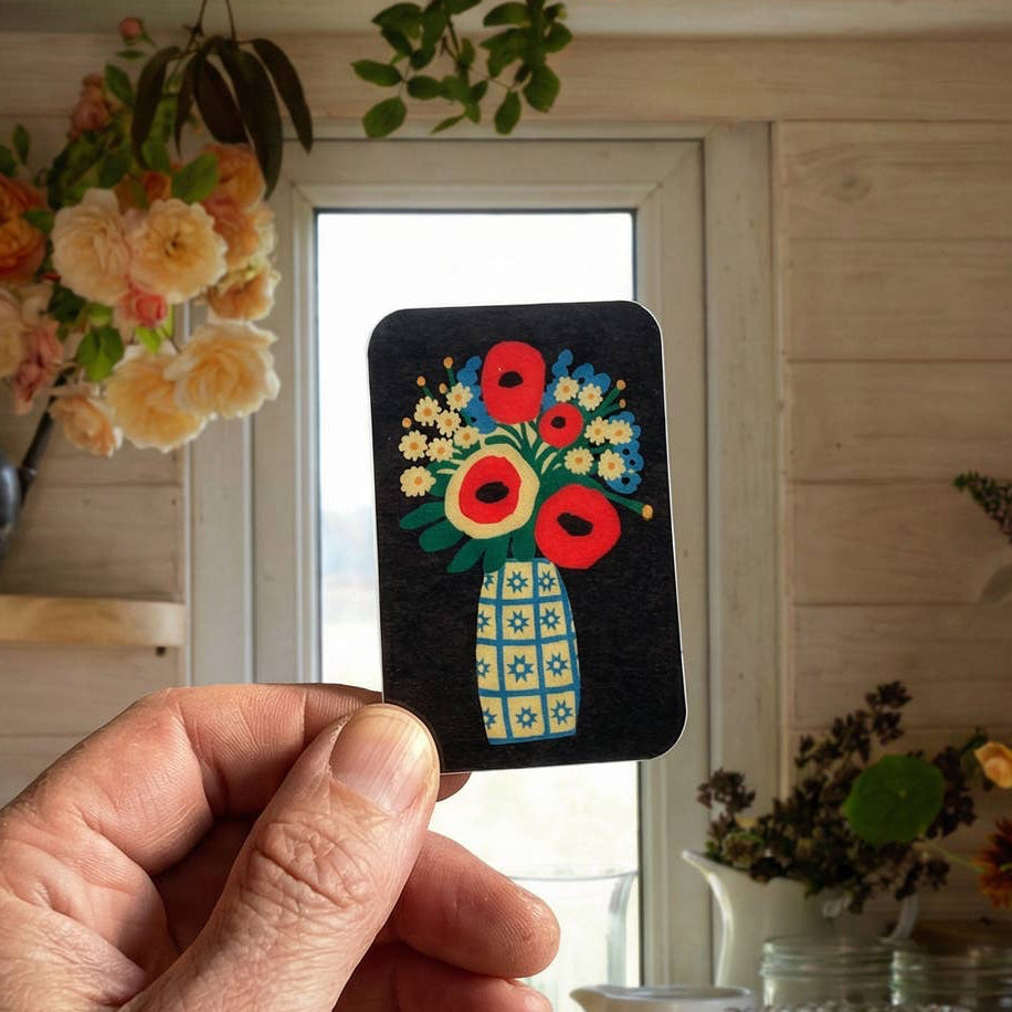Folk Flower Vase | Sticker