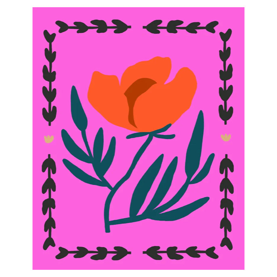 Folk Poppy Print