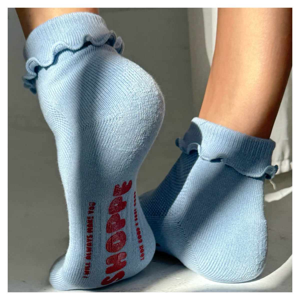 Ruffled Hugger Crew Socks | Periwinkle
