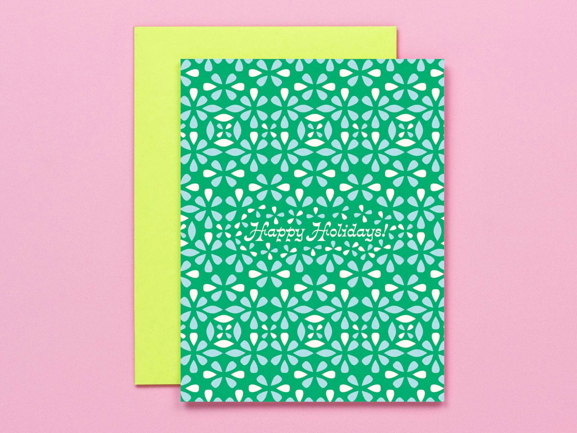 Ornamental Snowflake Pattern Happy Holidays Card: Single Card