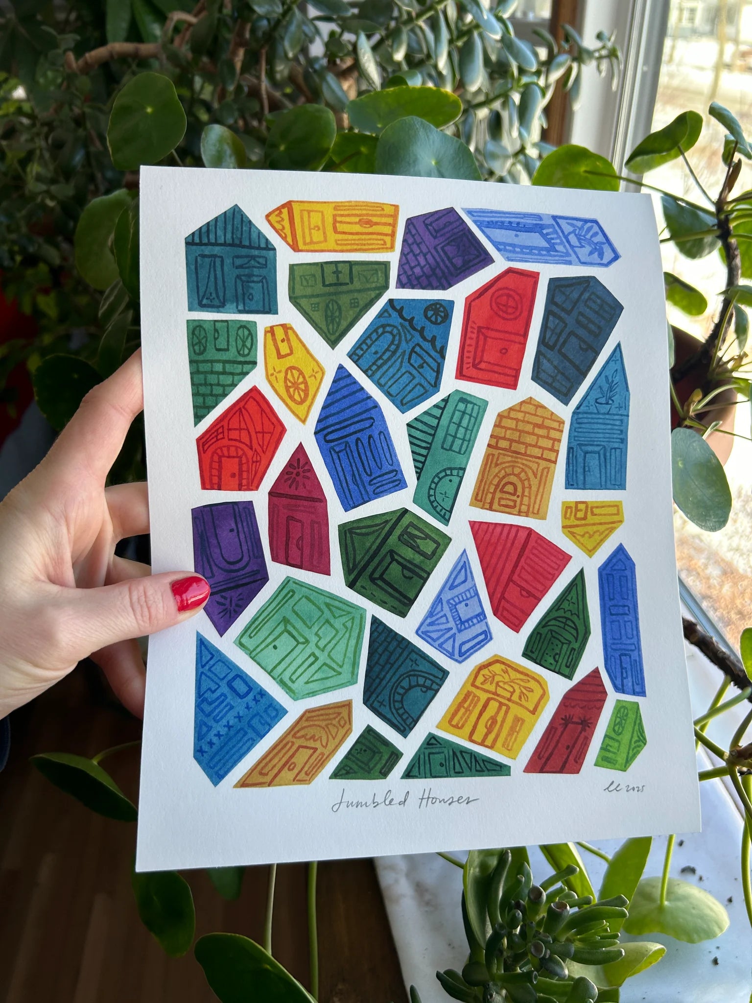 8”x10” Giclée Fine Art Print: Jumbled Houses