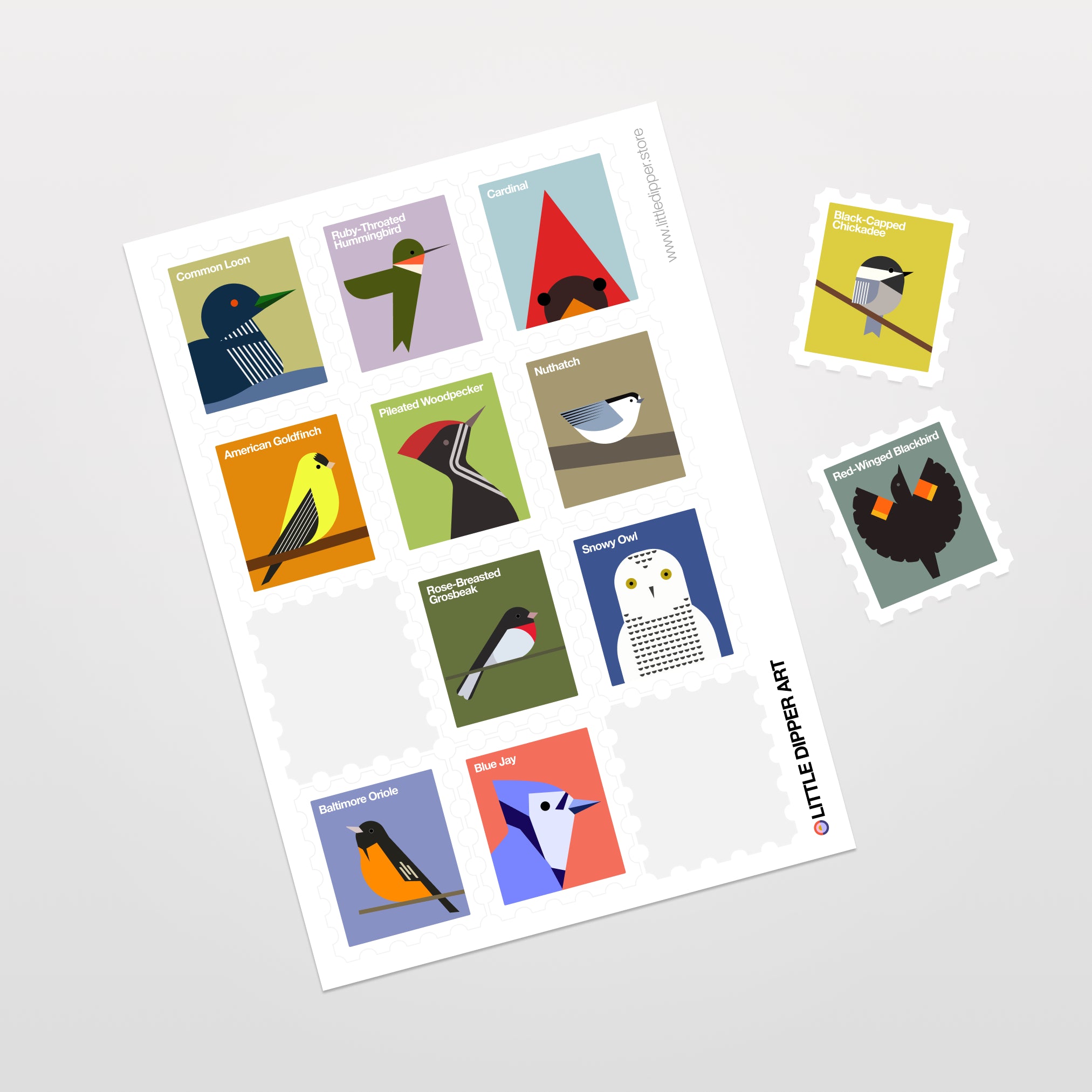 Bird Stamp Sticker Sheet
