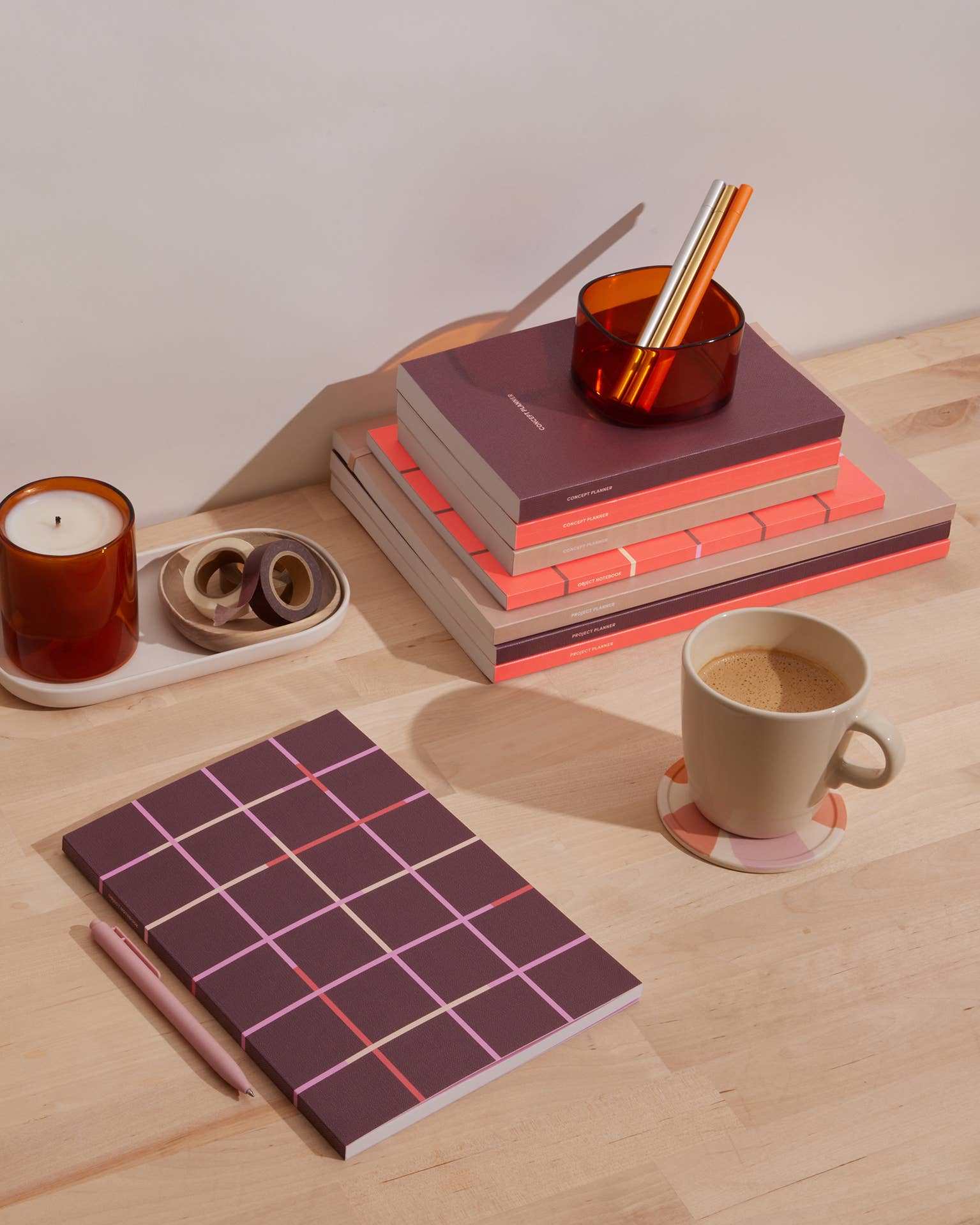 Object Notebook | Maroon Grid