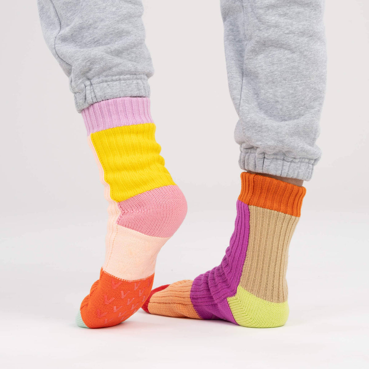 Mismatch House Socks | Pink | S/M