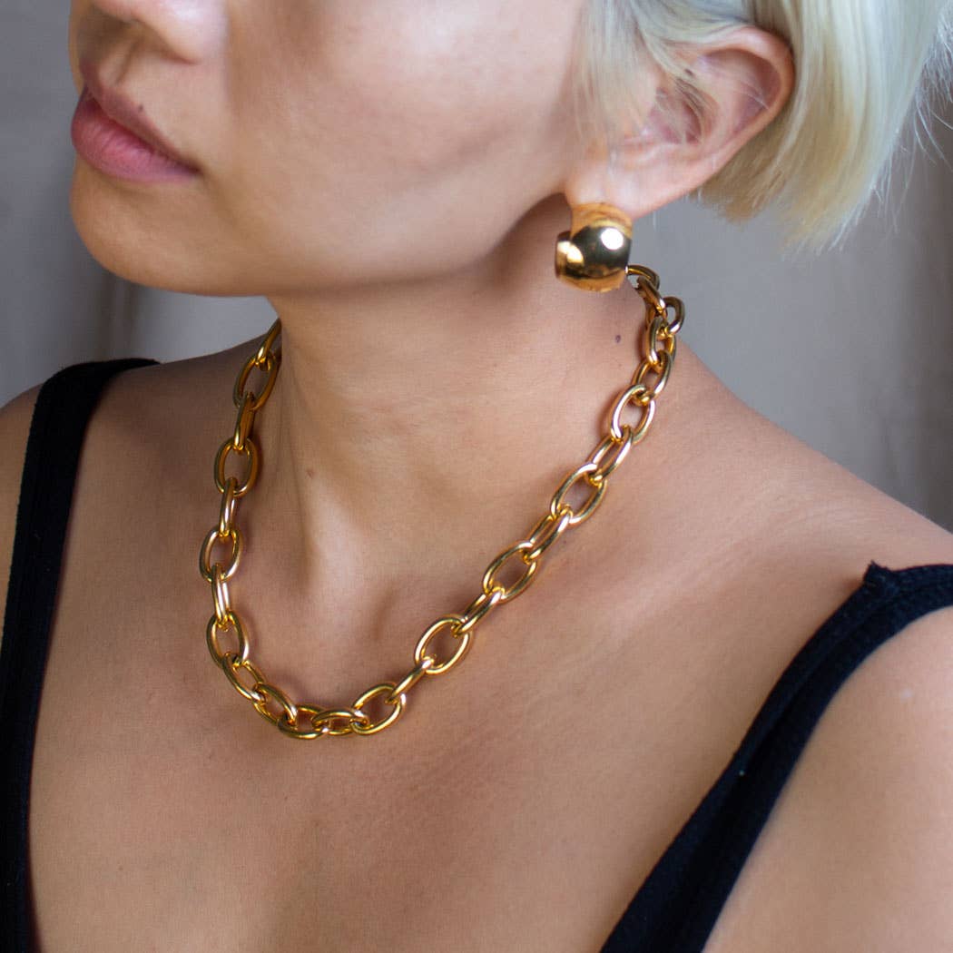 Curb Chain Necklace | Gold