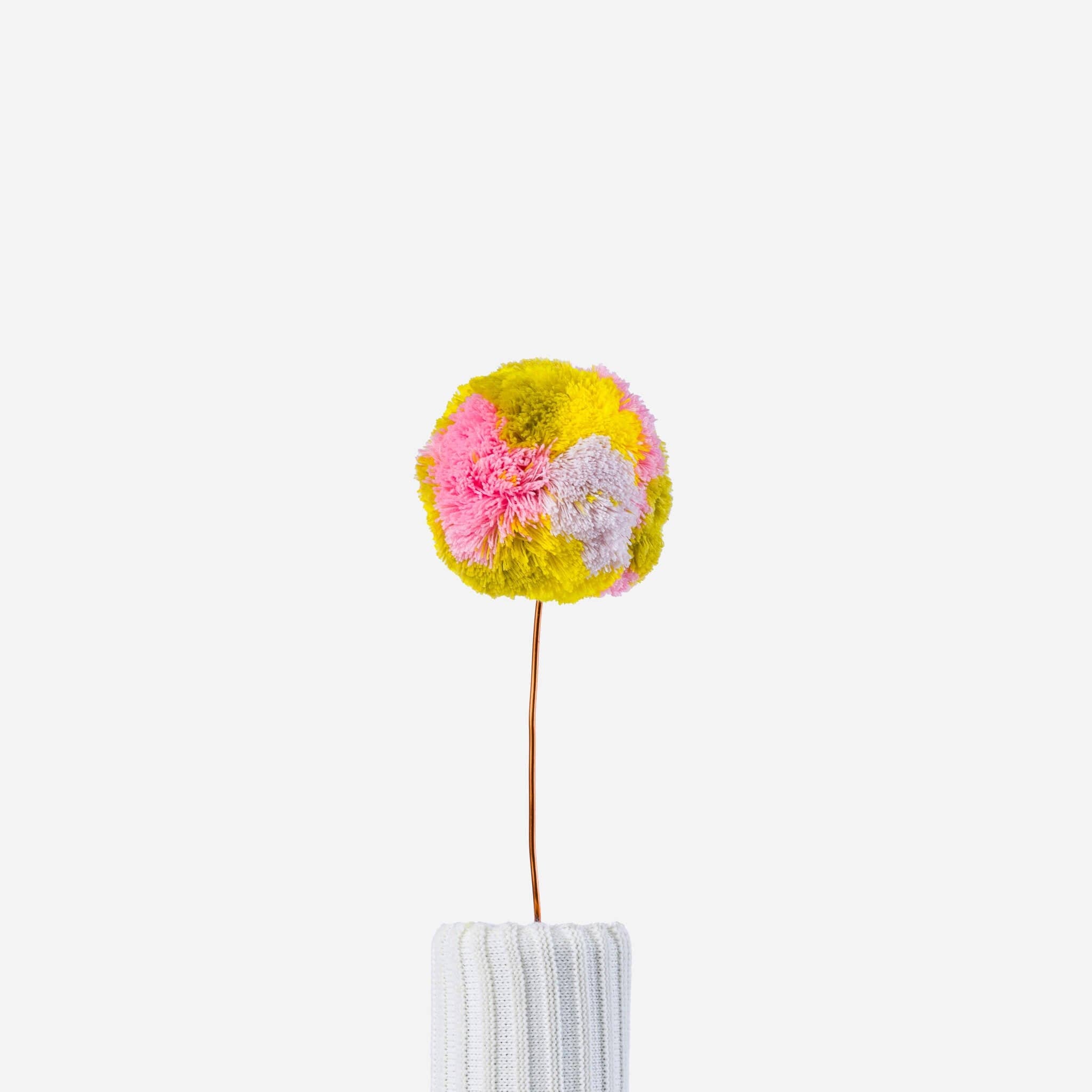 Mega Marble Pom Flower | Yellow Pink