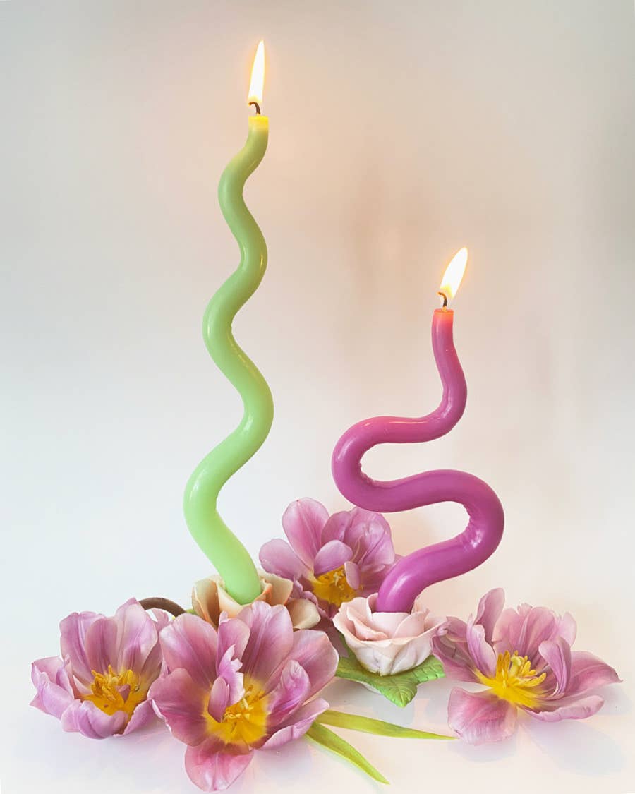 Ripple Taper Candle | Cream
