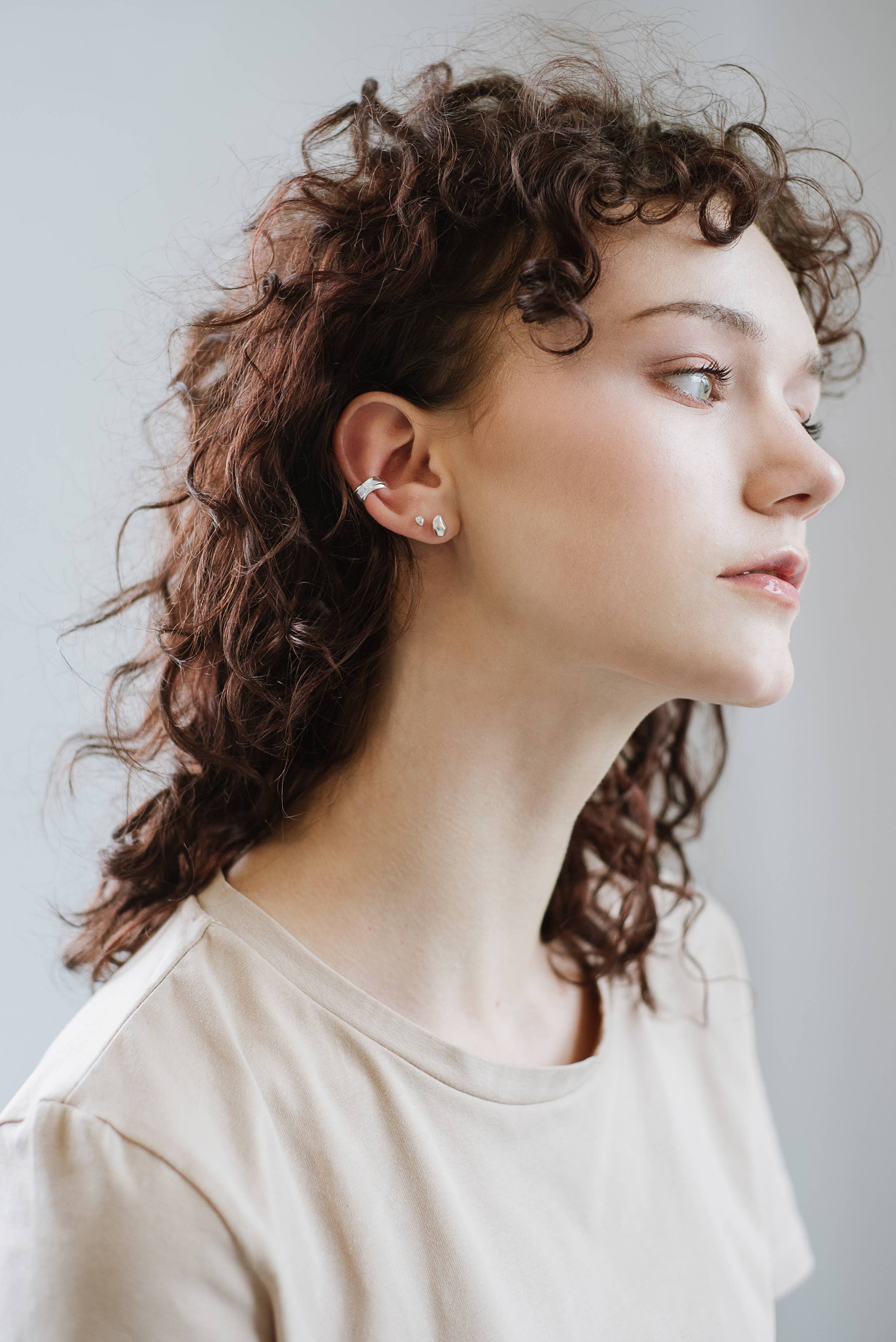 Pebble Studs: Sterling Silver