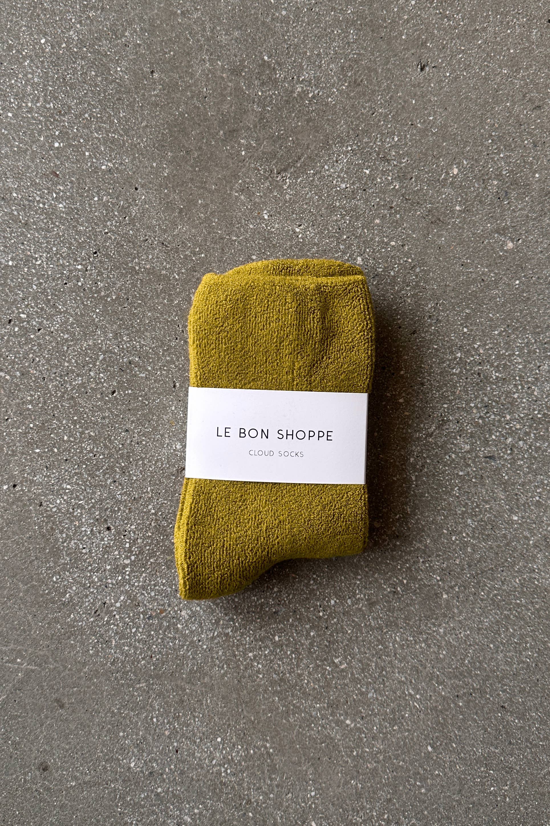 Cloud Socks: Green Olive