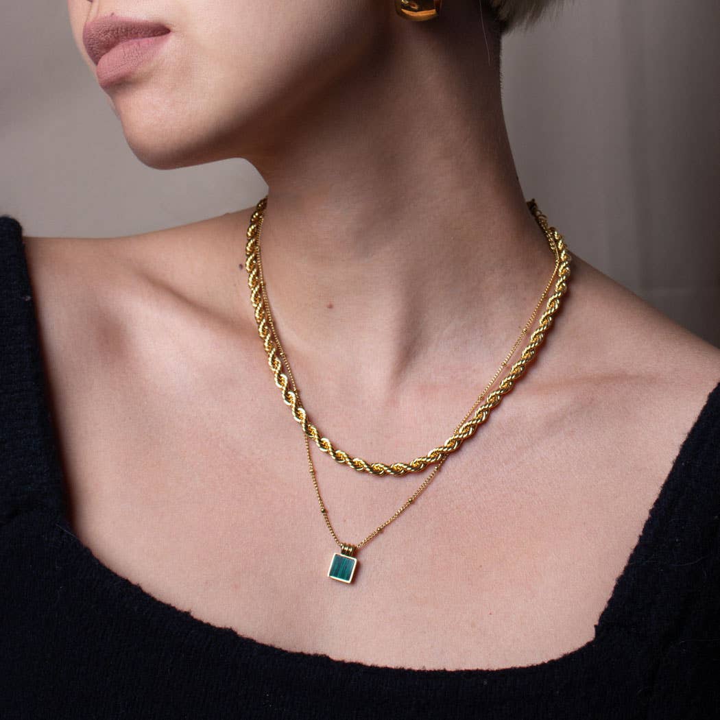 Hollyhock Rope Chain Necklace | Gold