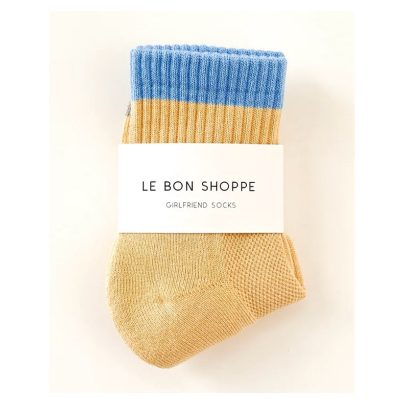 Girlfriend Socks | Color Block Yellow & Blue