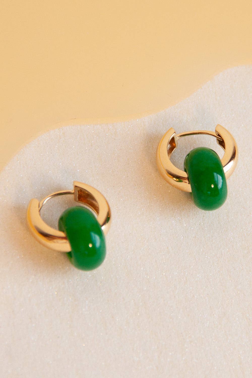 Rondella Stone Chunky Hoop: Jade