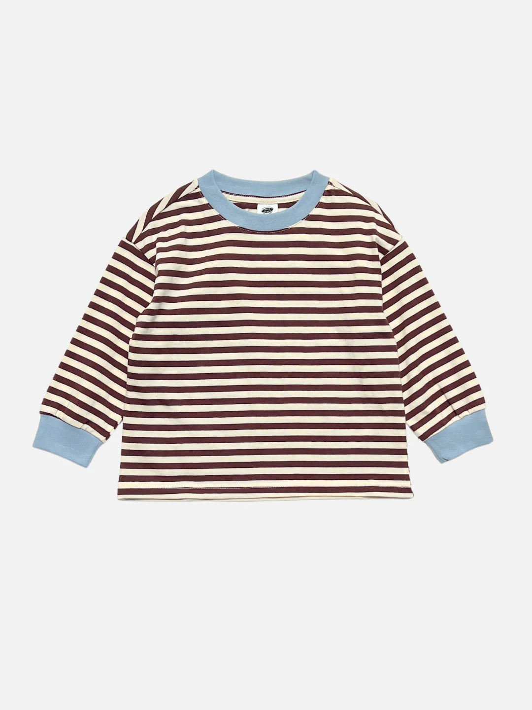 Kid's Stripe Longsleeve | Brown + Blue