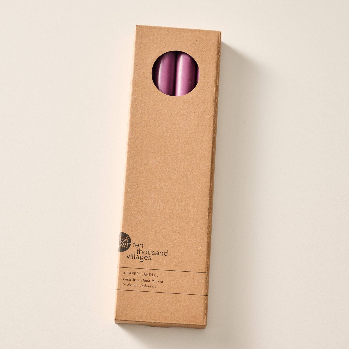 Anget Palm Wax Taper Candles | Set of 4 | Blackberry