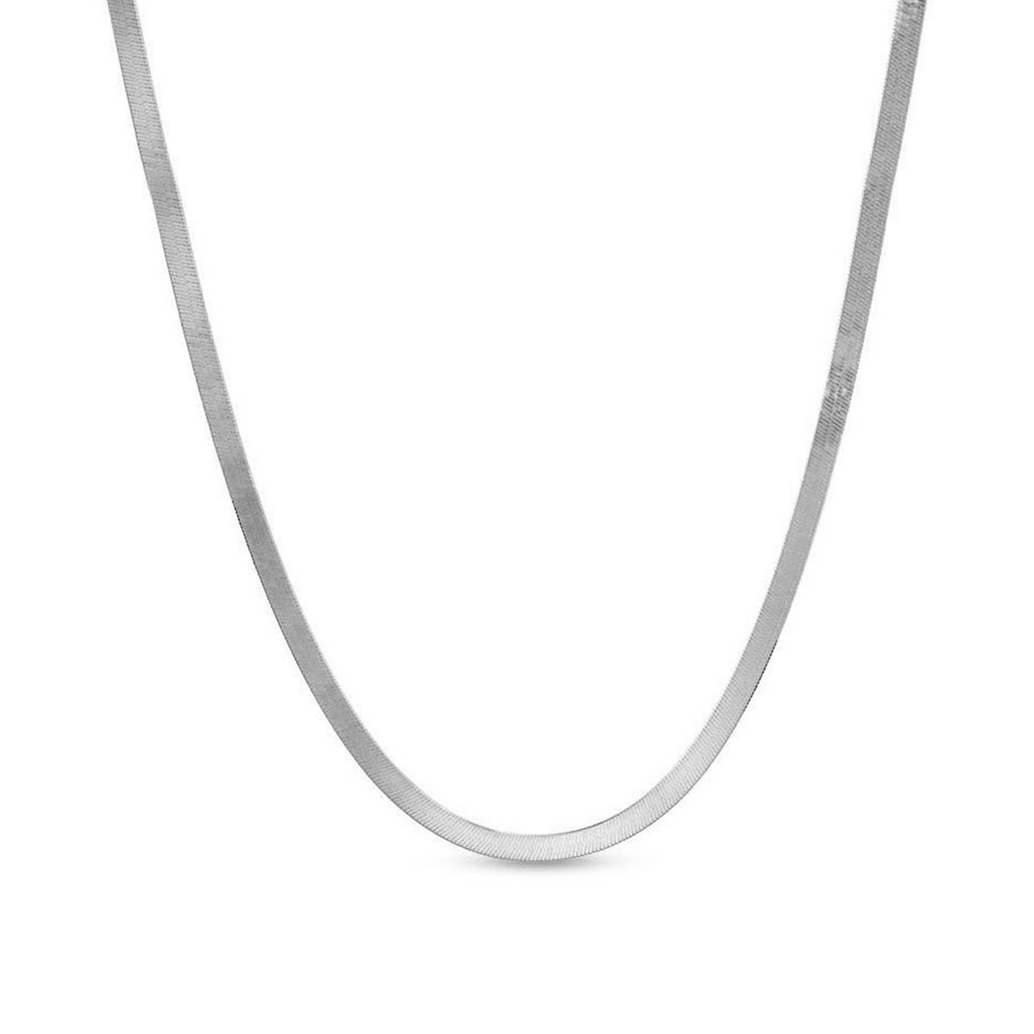 Herringbone Snake Chain Necklace | Silver