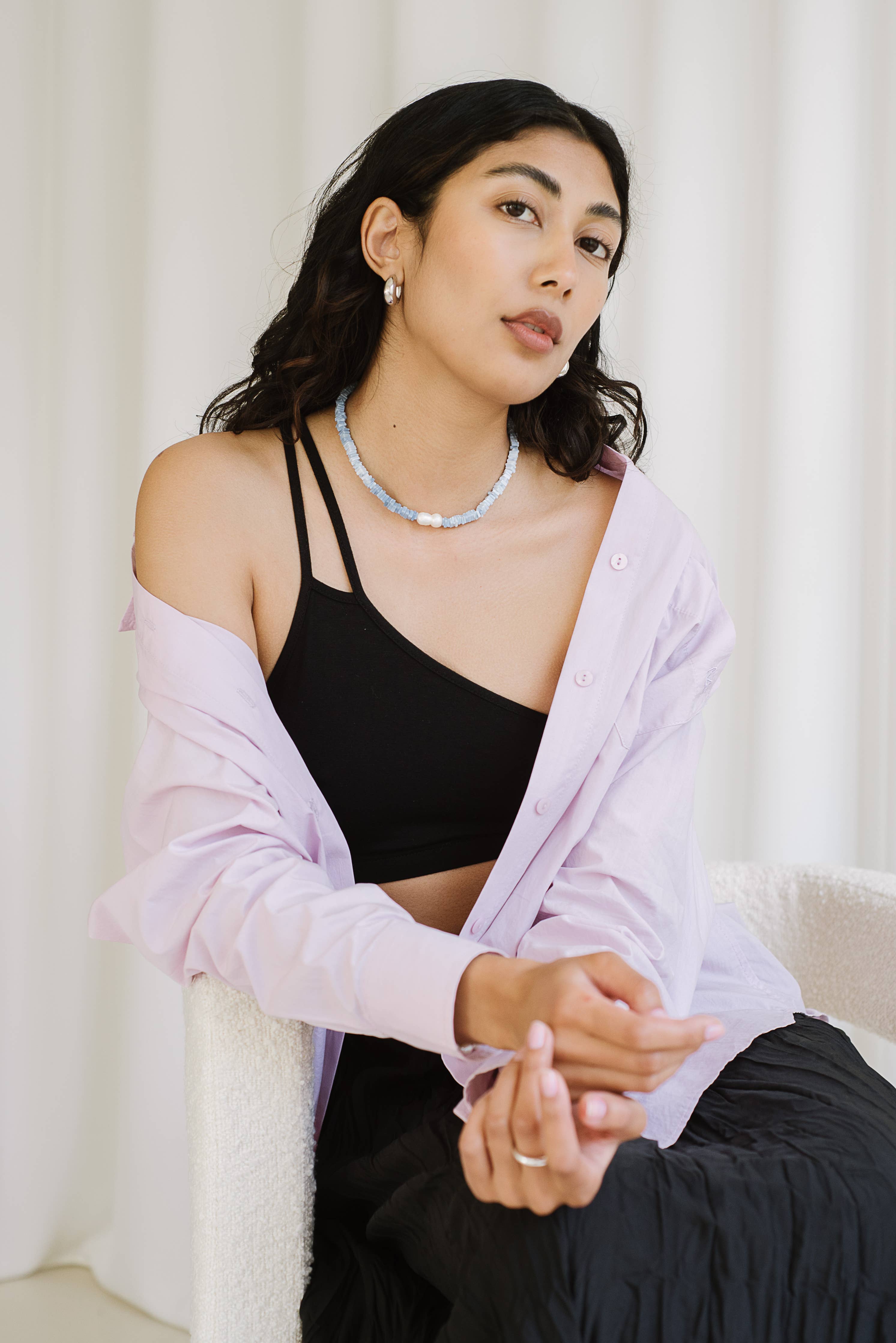 Hazel Hoops: Sterling Silver