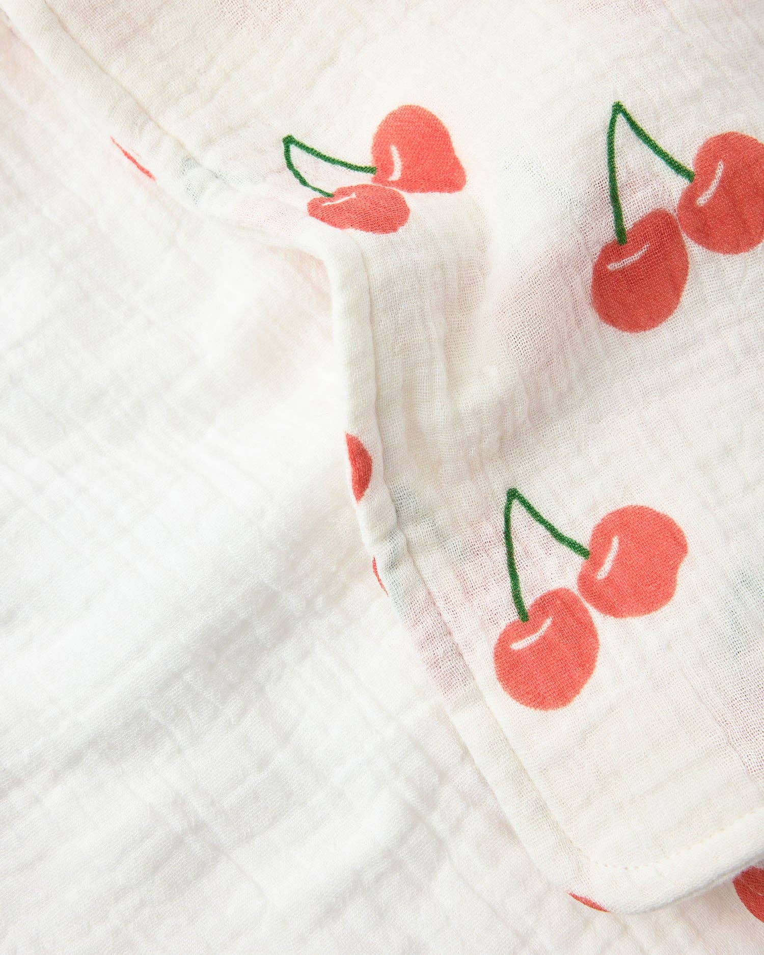 Organic Muslin Burp Cloth (3-Pack) | White Cherries