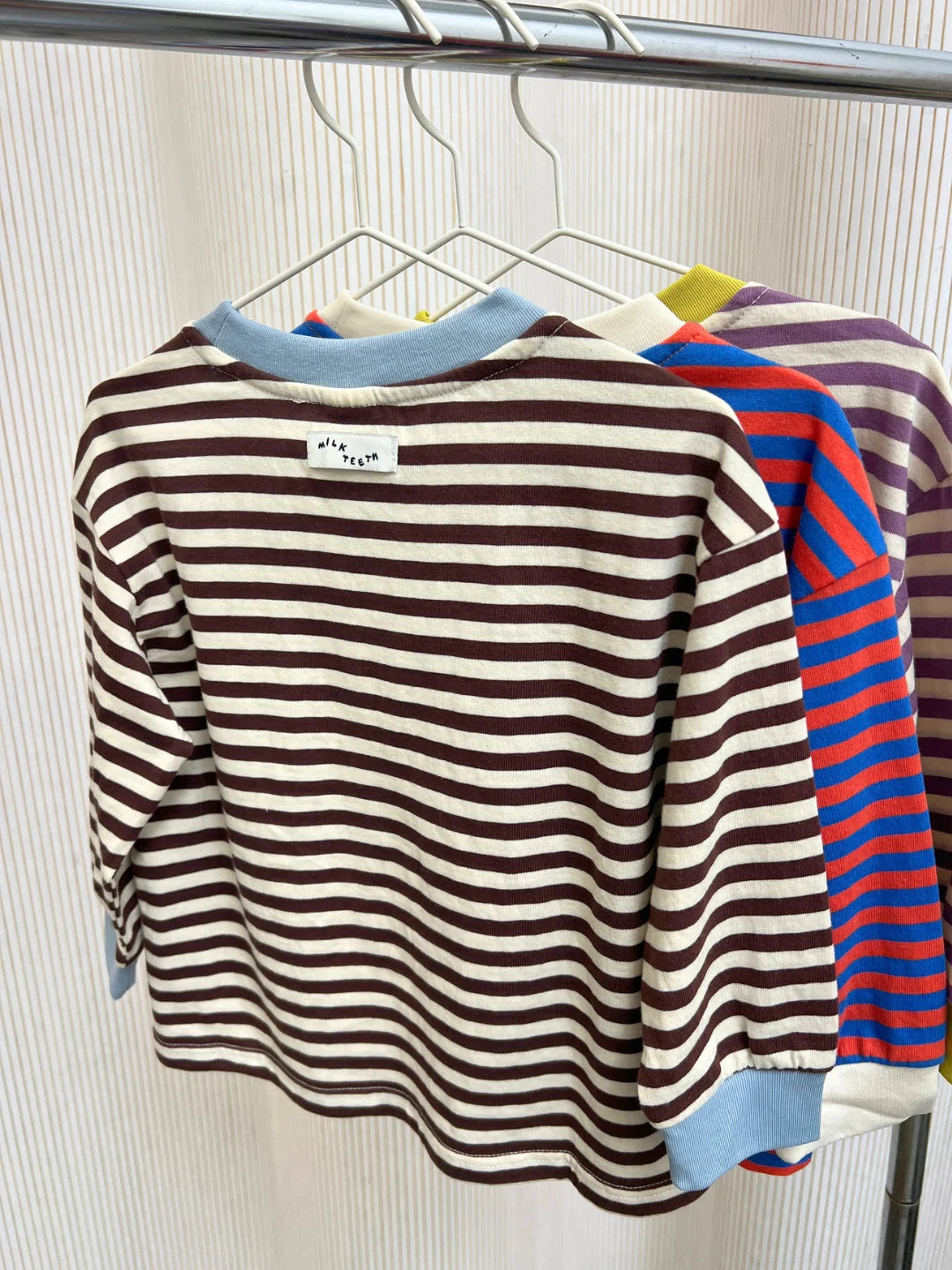 Kid's Stripe Longsleeve | Brown + Blue