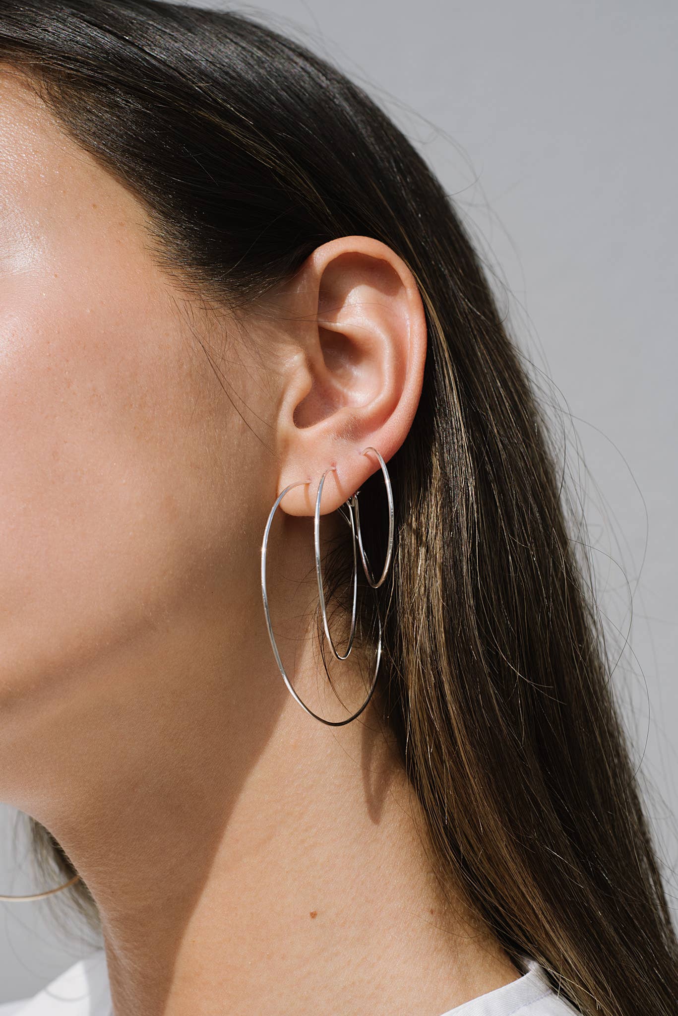 Pull-Me-Through Small Hoops: Yellow Gold Fill 14K