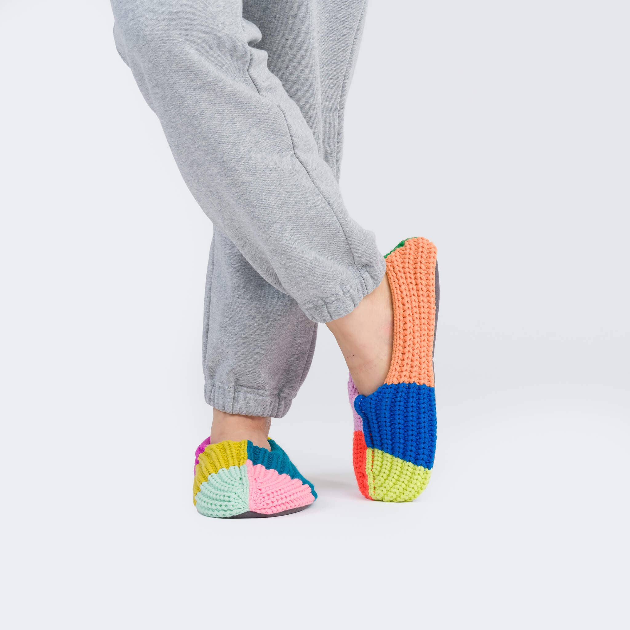 Mismatch Rib Slippers | Rainbow