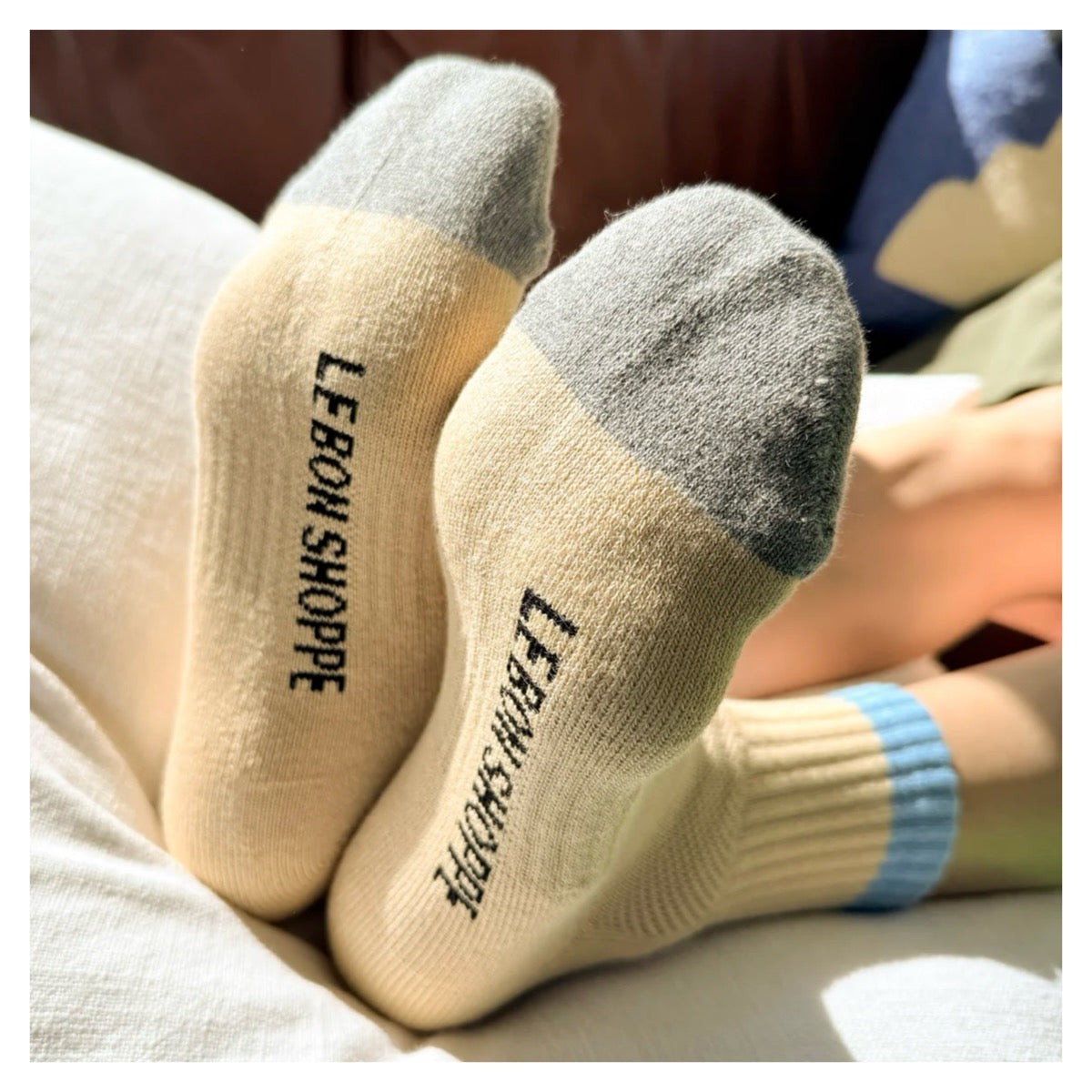 Girlfriend Socks | Color Block Yellow & Blue