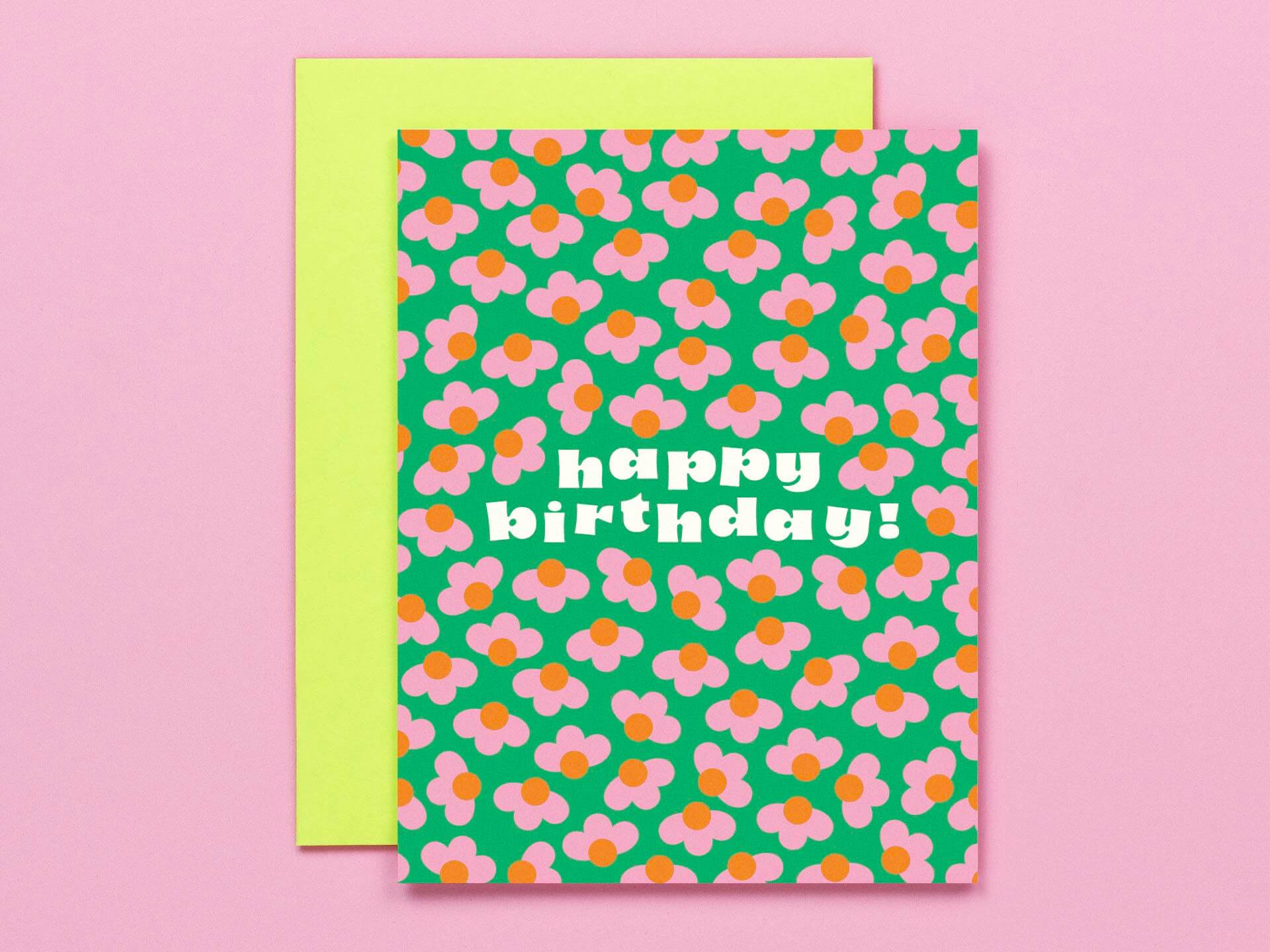Birthday Buds • Retro Flower Pattern Birthday Card
