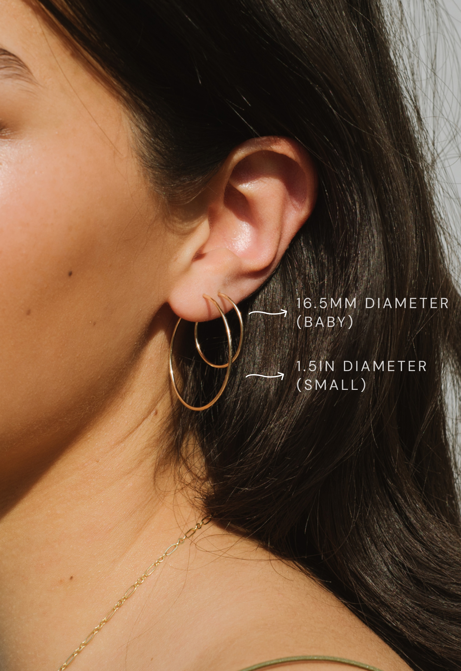 Pull-Me-Through Small Hoops: Yellow Gold Fill 14K