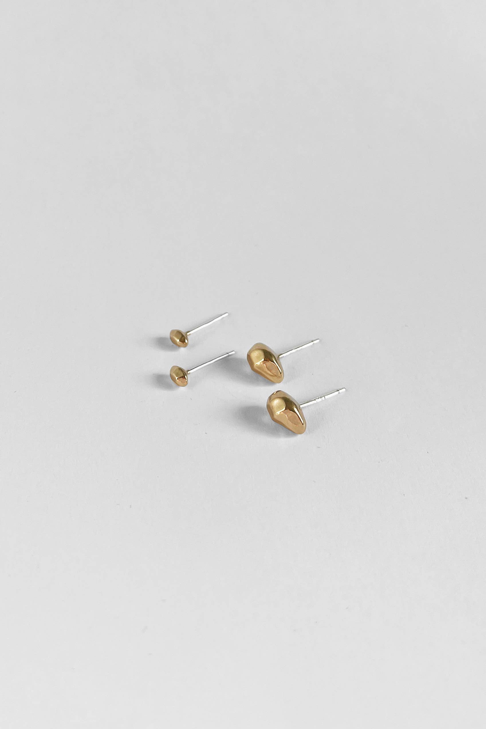Pebble Studs: Gold Vermeil