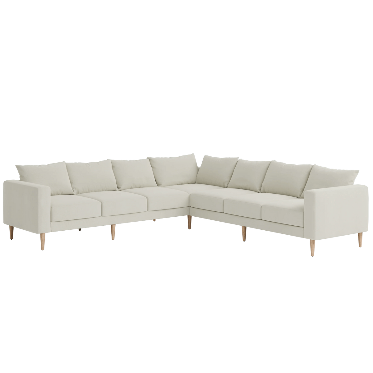 White sectional sofa on a black background