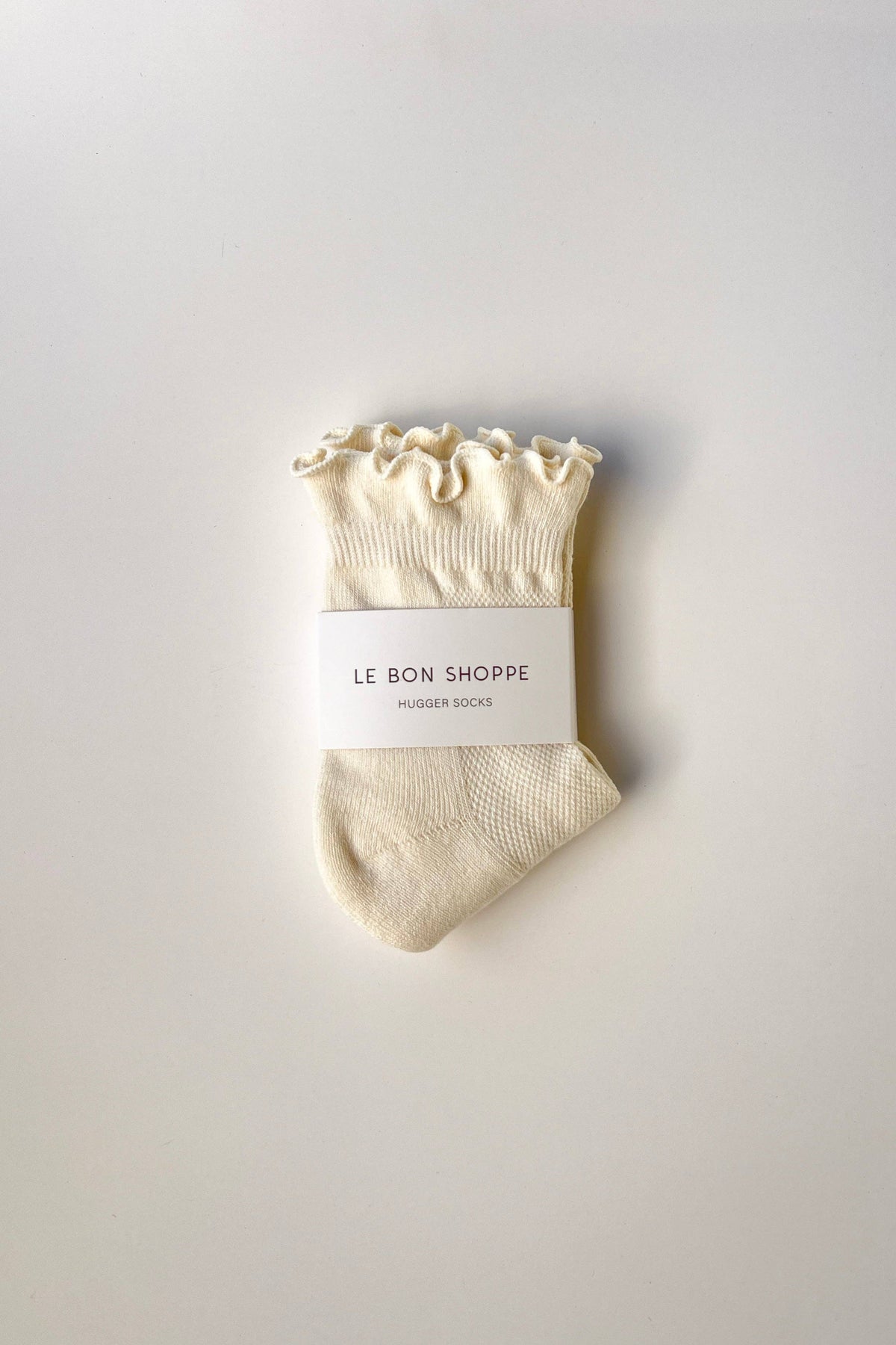 Ruffled Hugger Crew Socks | Vintage Pink + Black