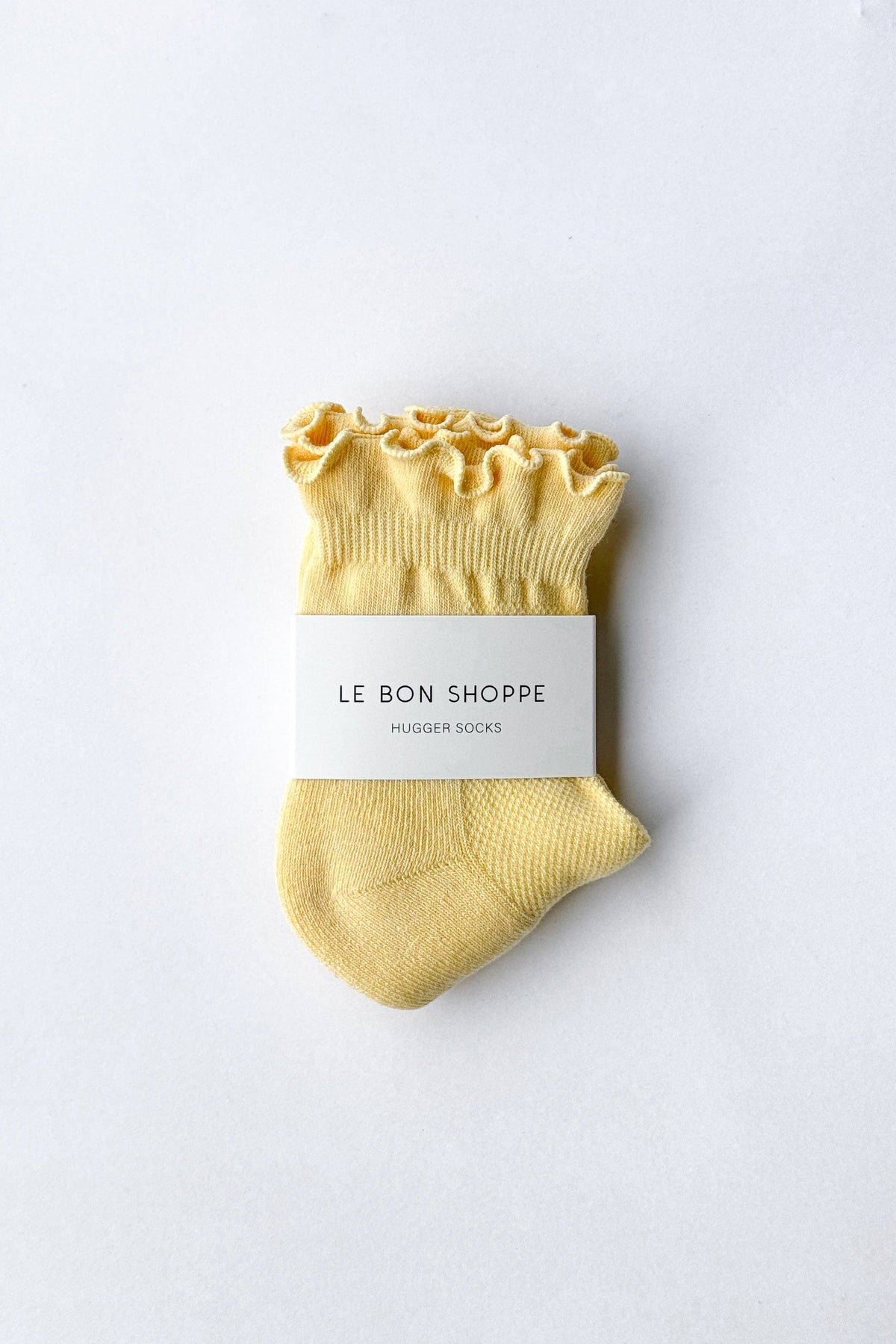 Ruffled Hugger Crew Socks | Vintage Pink + Black